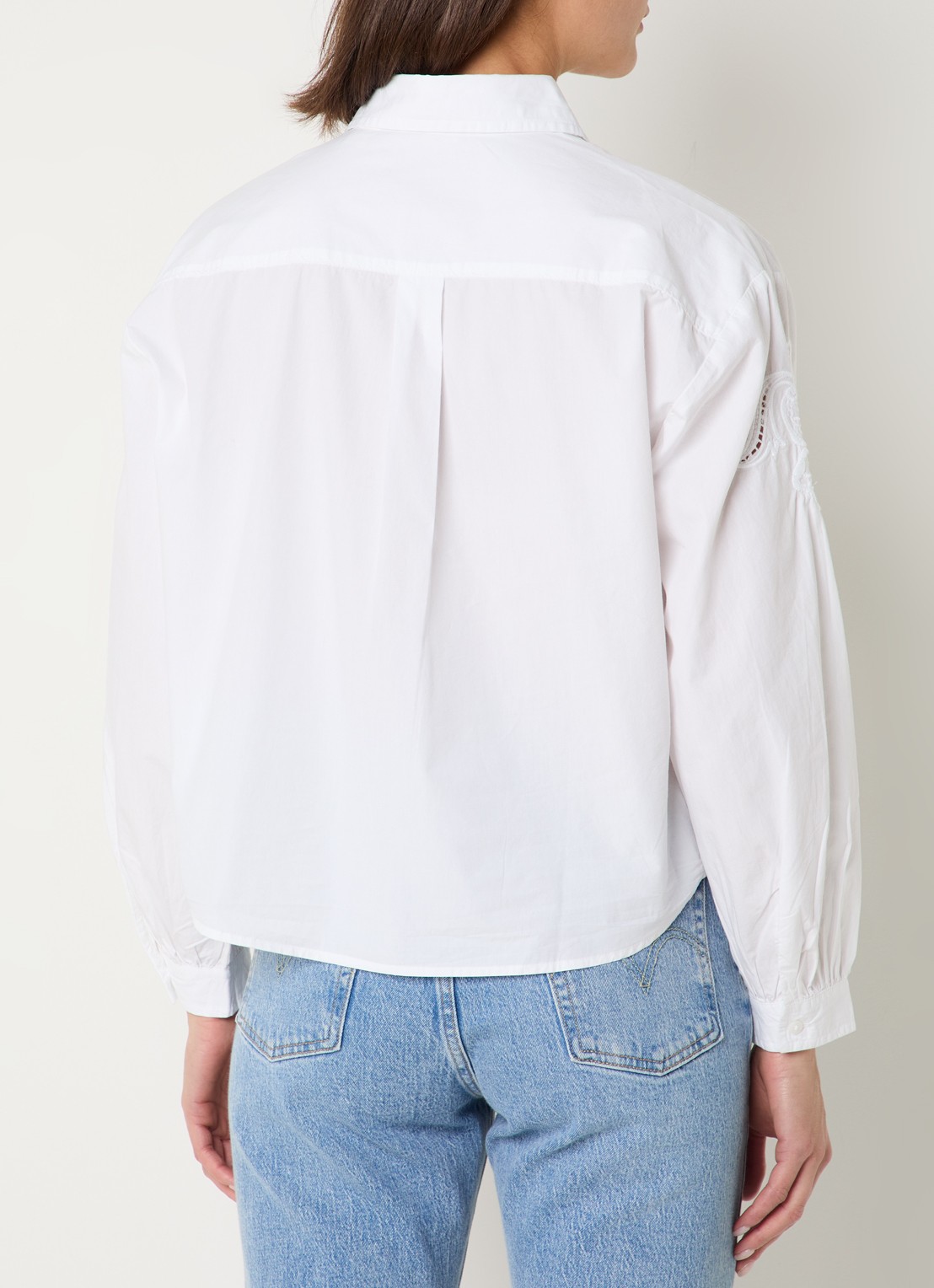 Levi's Janie blouse met broderie - achterkant 7 wit
