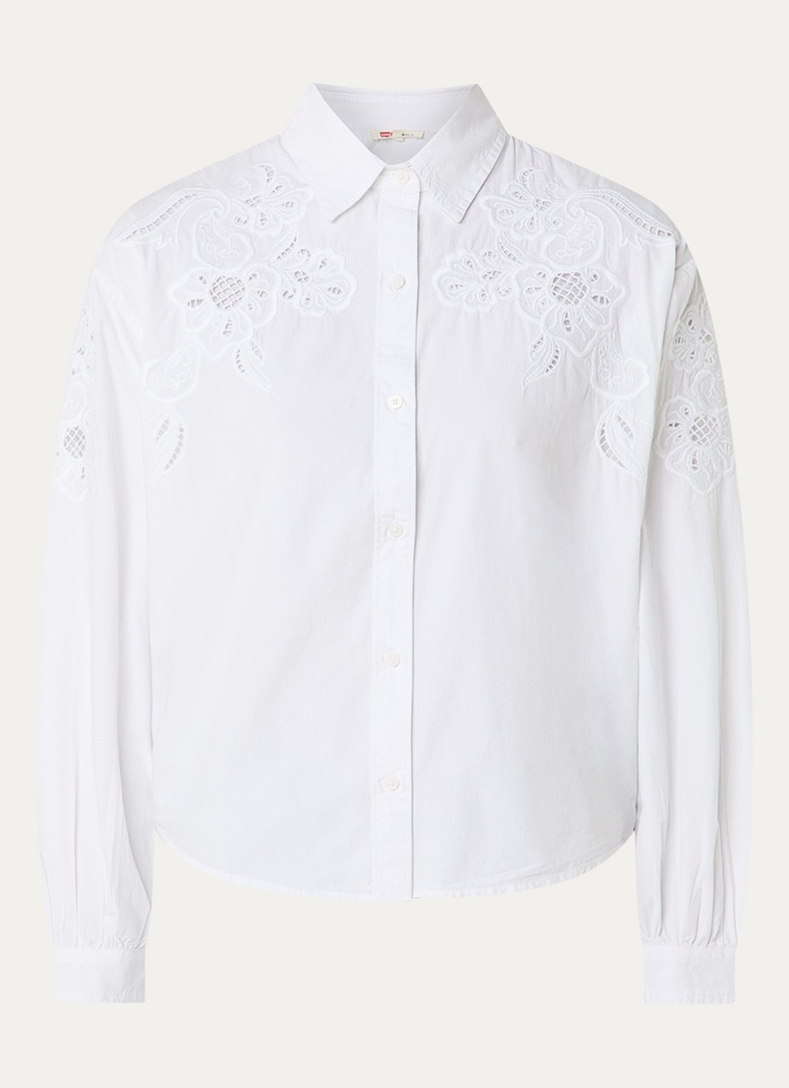 Levi's Janie blouse met broderie - voorkant 3 wit