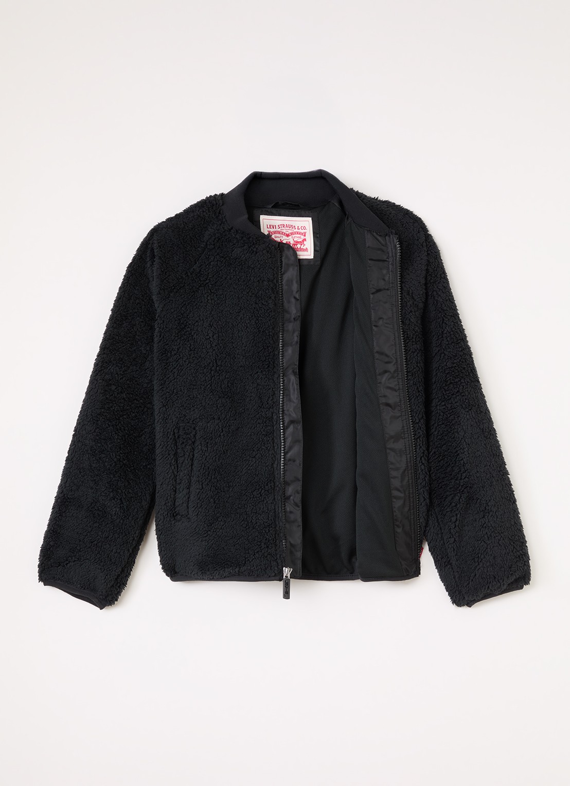 Levi's Jas van fleece met steekzakken - voorkant 2 donkerblauw