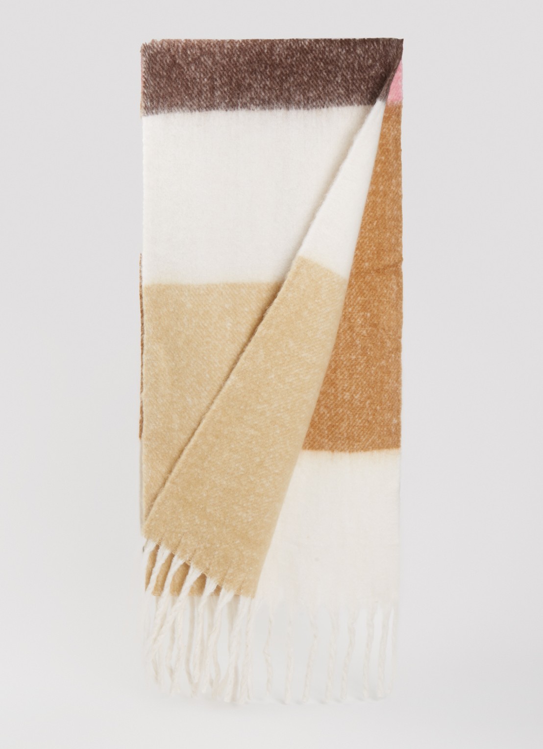 Levi's Jolea sjaal in wolblend 200 x 50 cm - detail gebroken wit