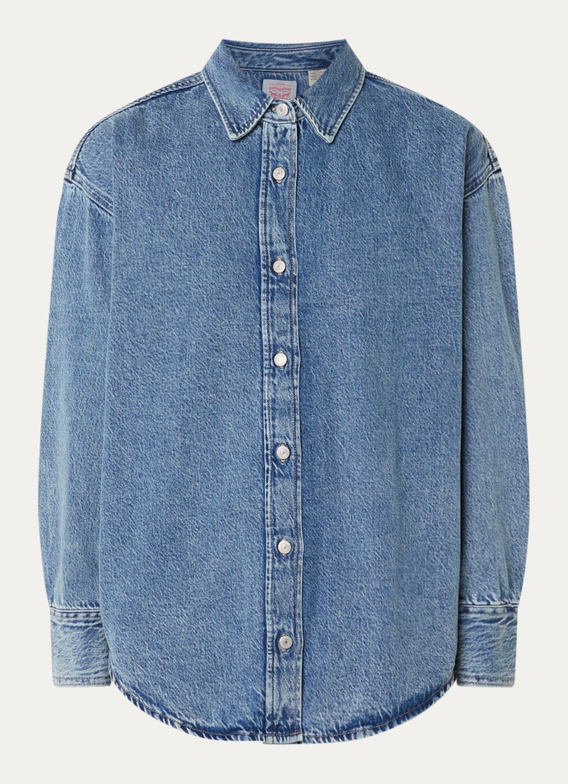 Levi's Jordan blouse van denim met kraag - voorkant indigo