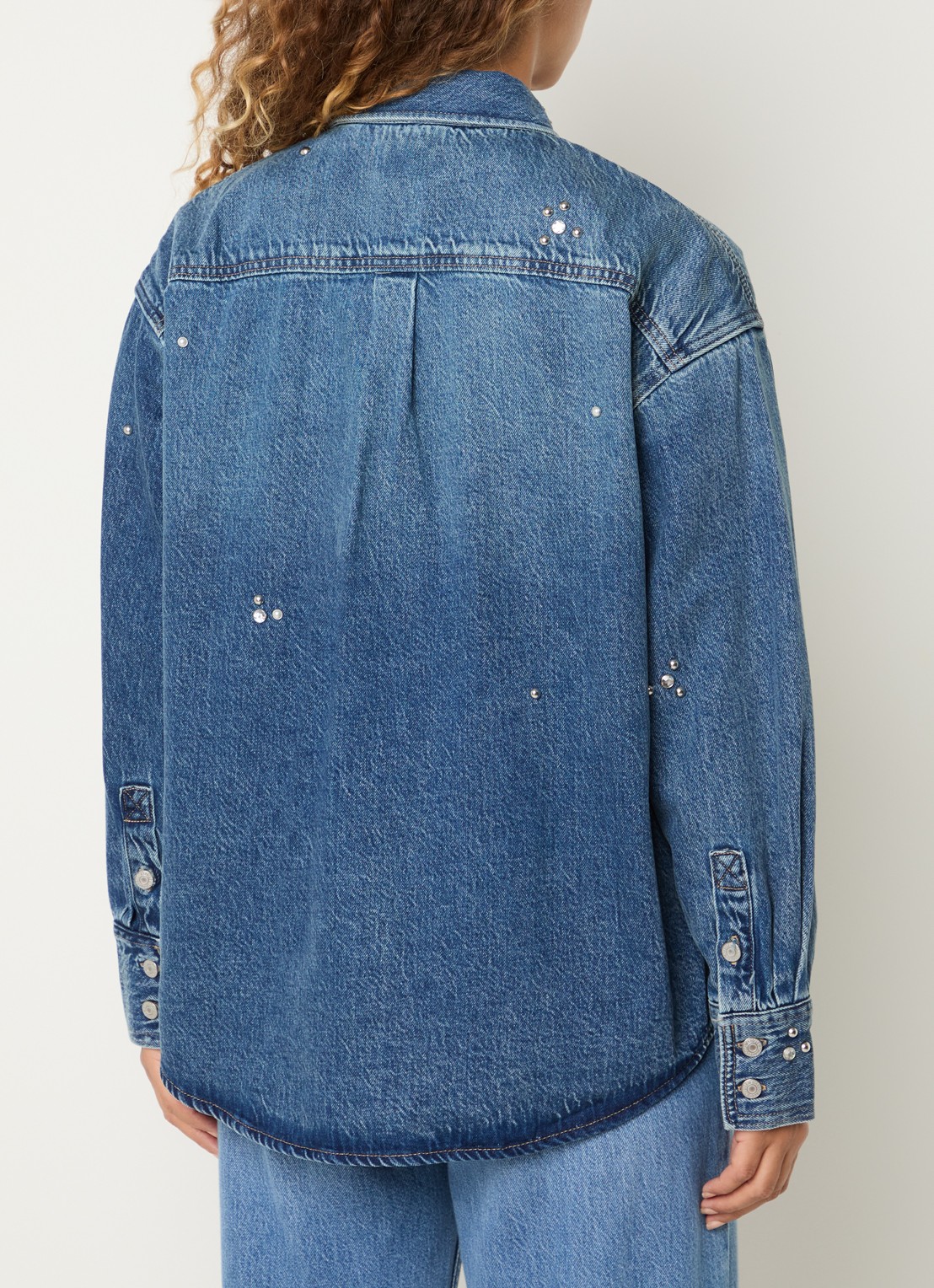 Levi's Jordan blouse van denim met pailletten - achterkant 3 indigo