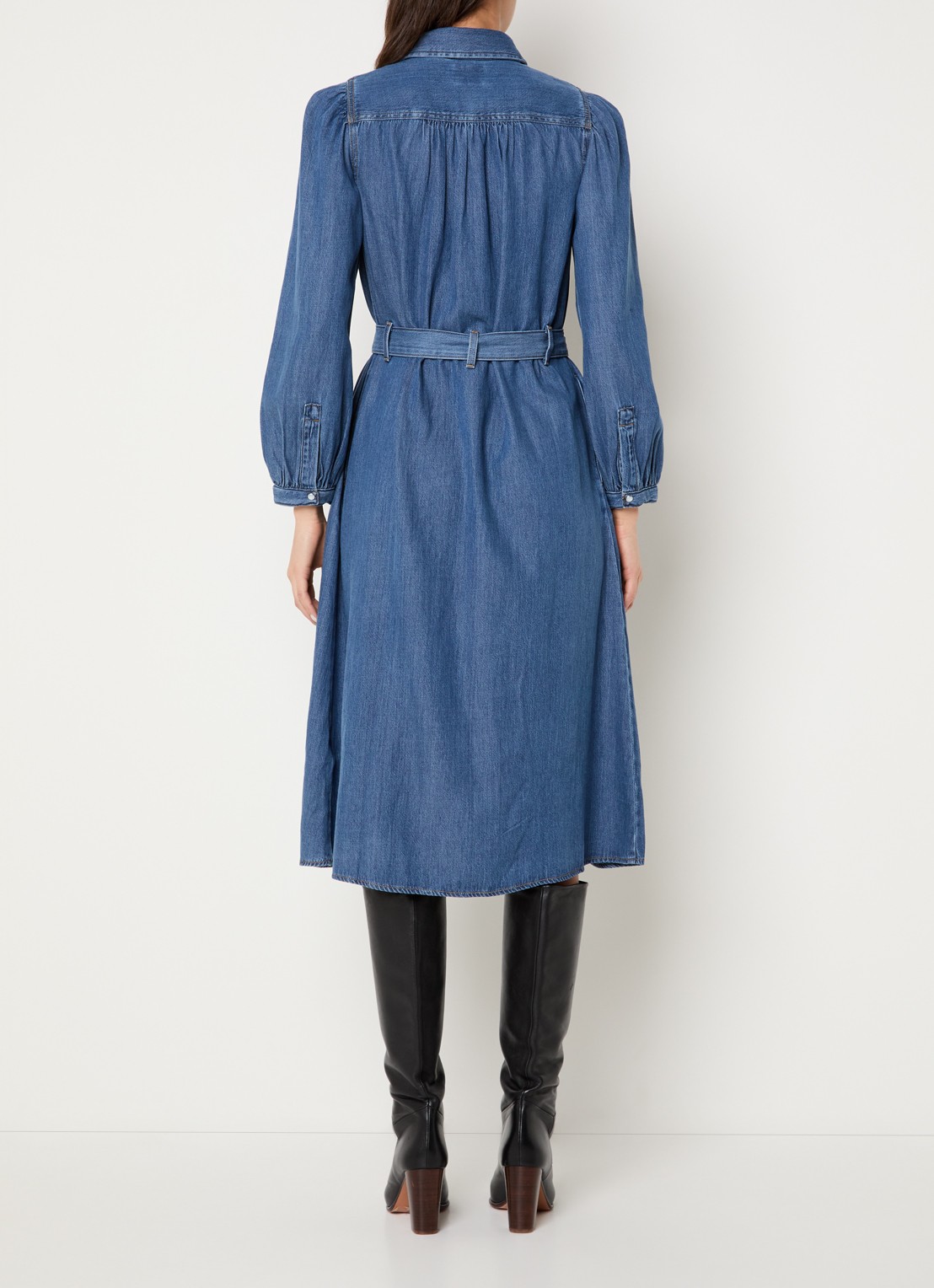 Levi's Journey midi denim tuniekjurk  - achterkant indigo