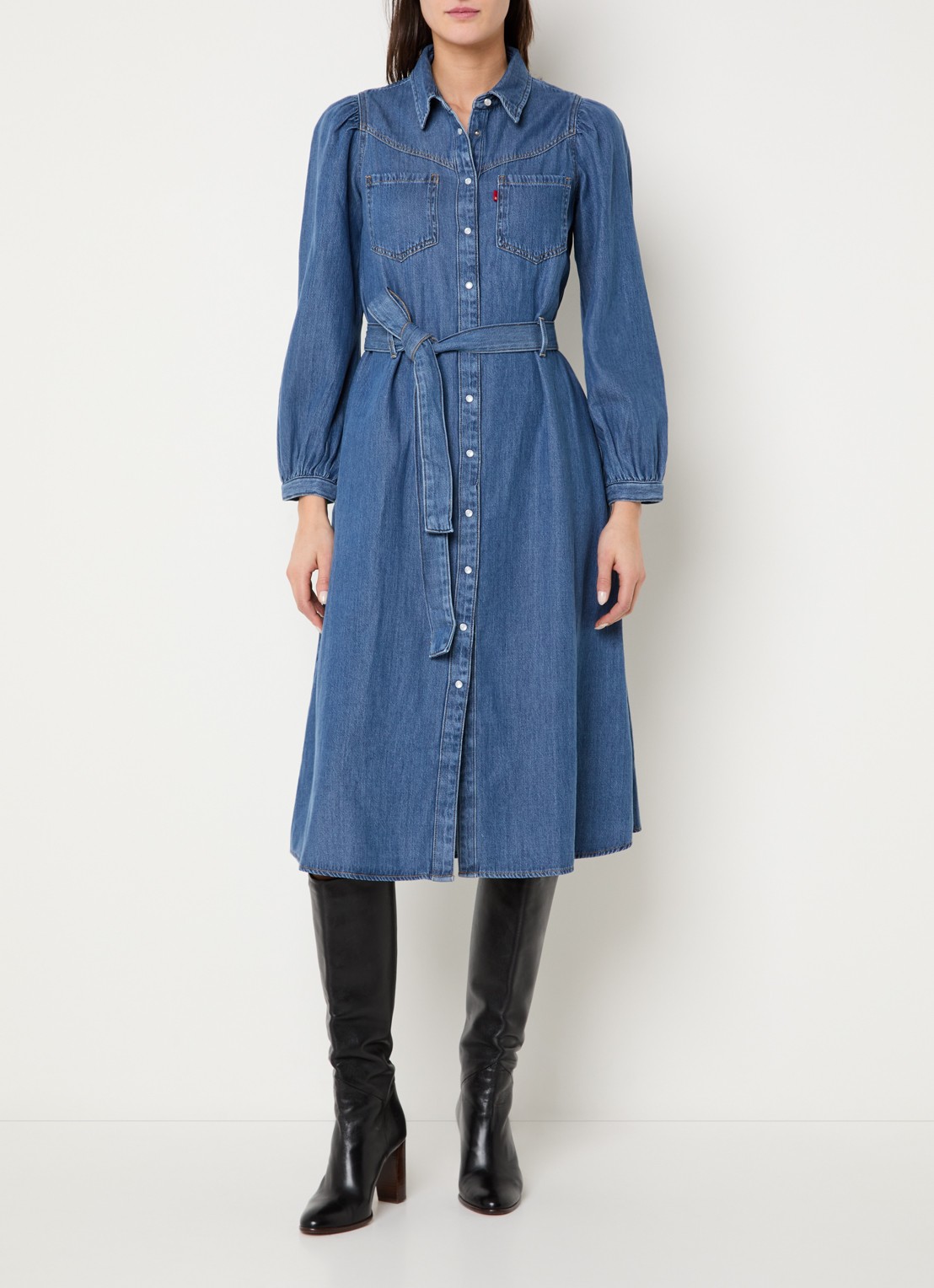 Levi's Journey midi denim tuniekjurk  - detail 4 indigo