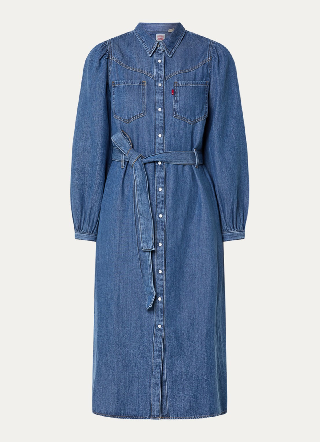Levi's Journey midi denim tuniekjurk  - voorkant 2 indigo