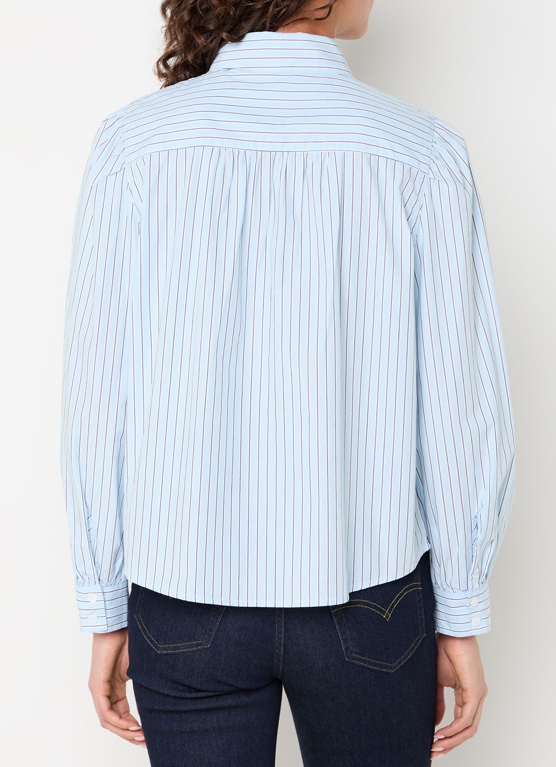 Levi's Judice blouse met streepprint - achterkant 3 lichtblauw