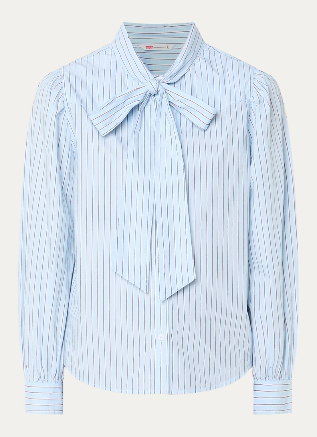 Levi's Judice blouse met streepprint - voorkant lichtblauw
