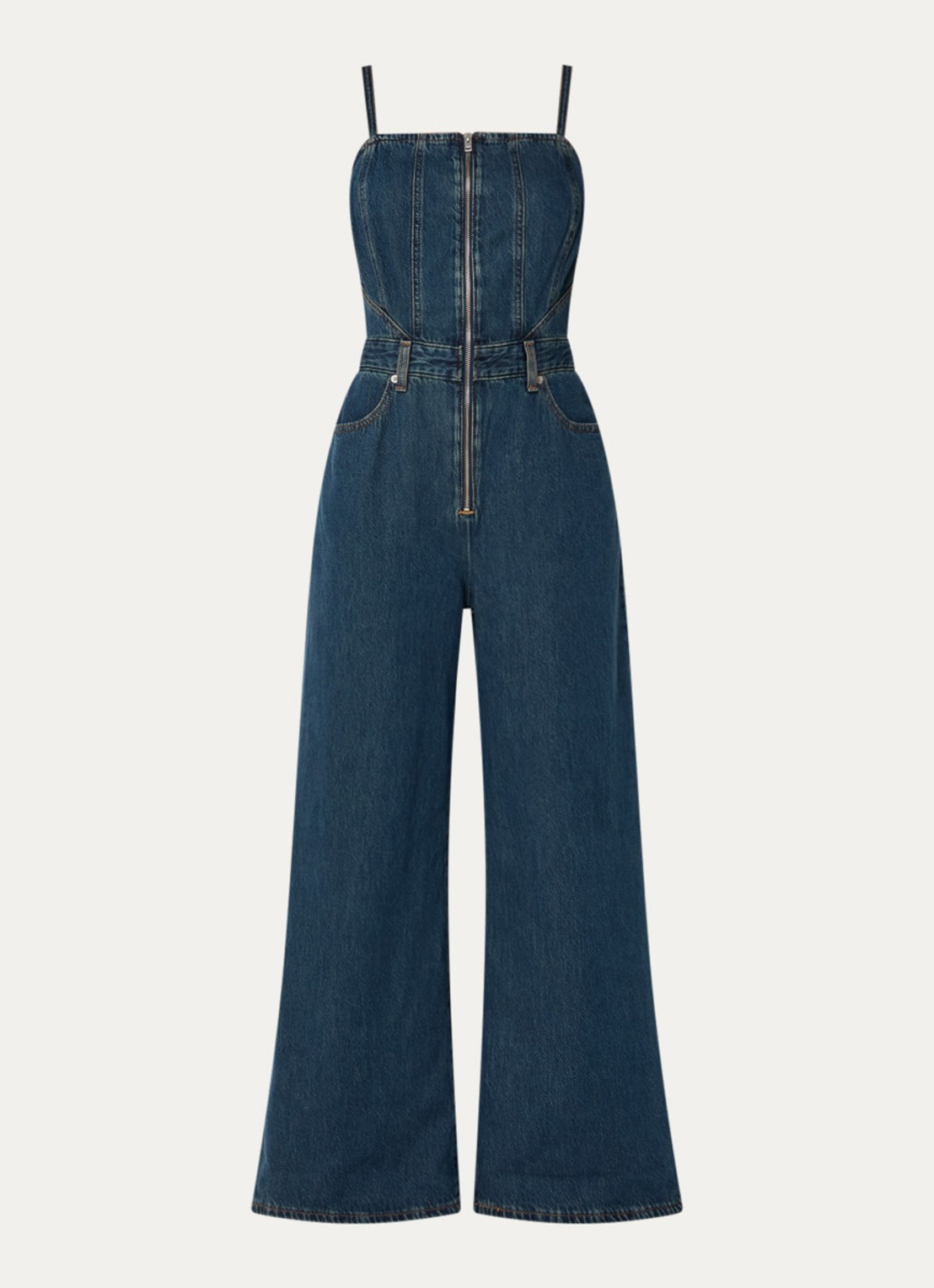 Levi's Jumpsuit van denim met ritssluiting - voorkant 3 indigo