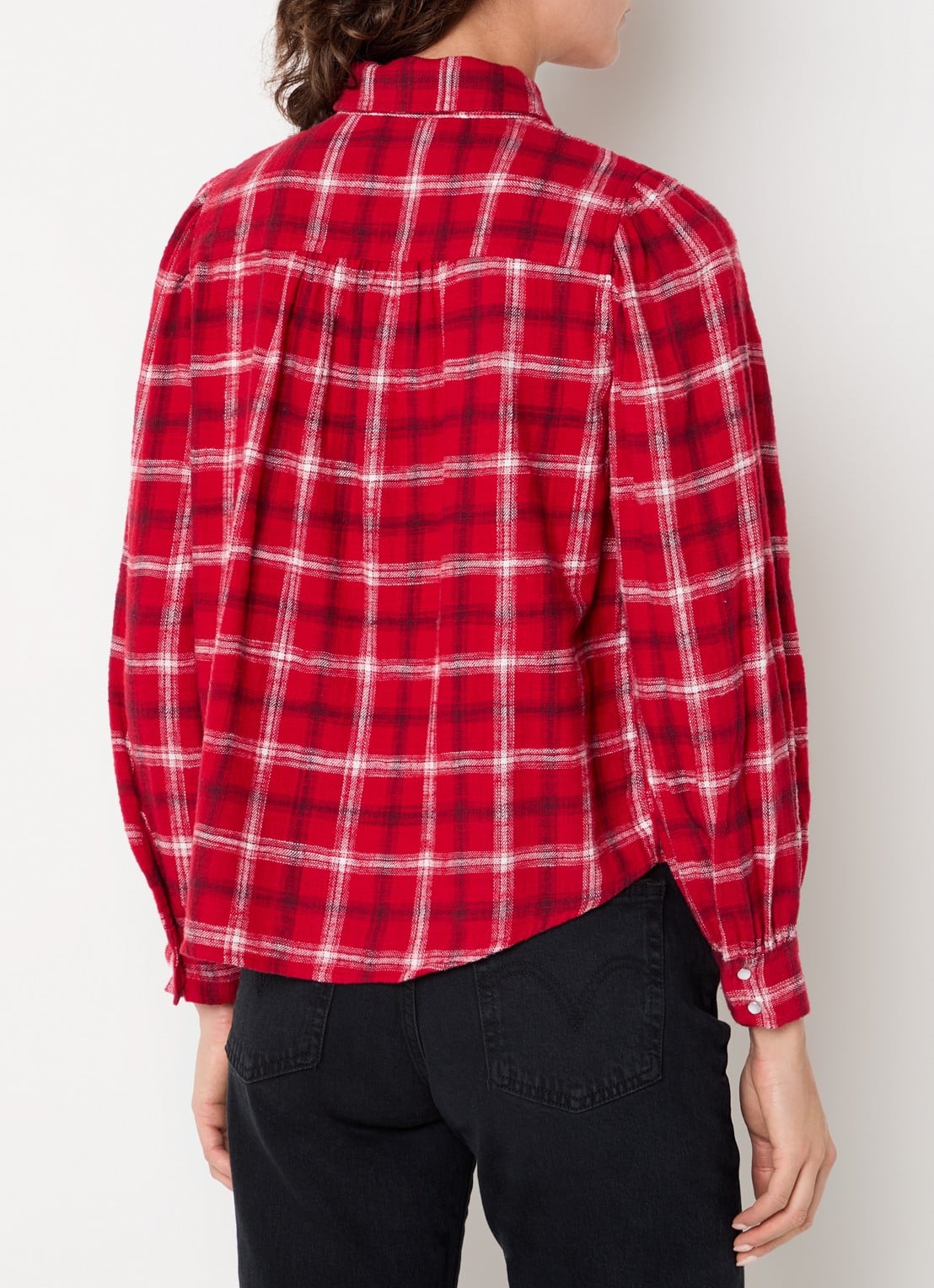 Levi's Juna blouse met ruitdessin - achterkant 3 rood