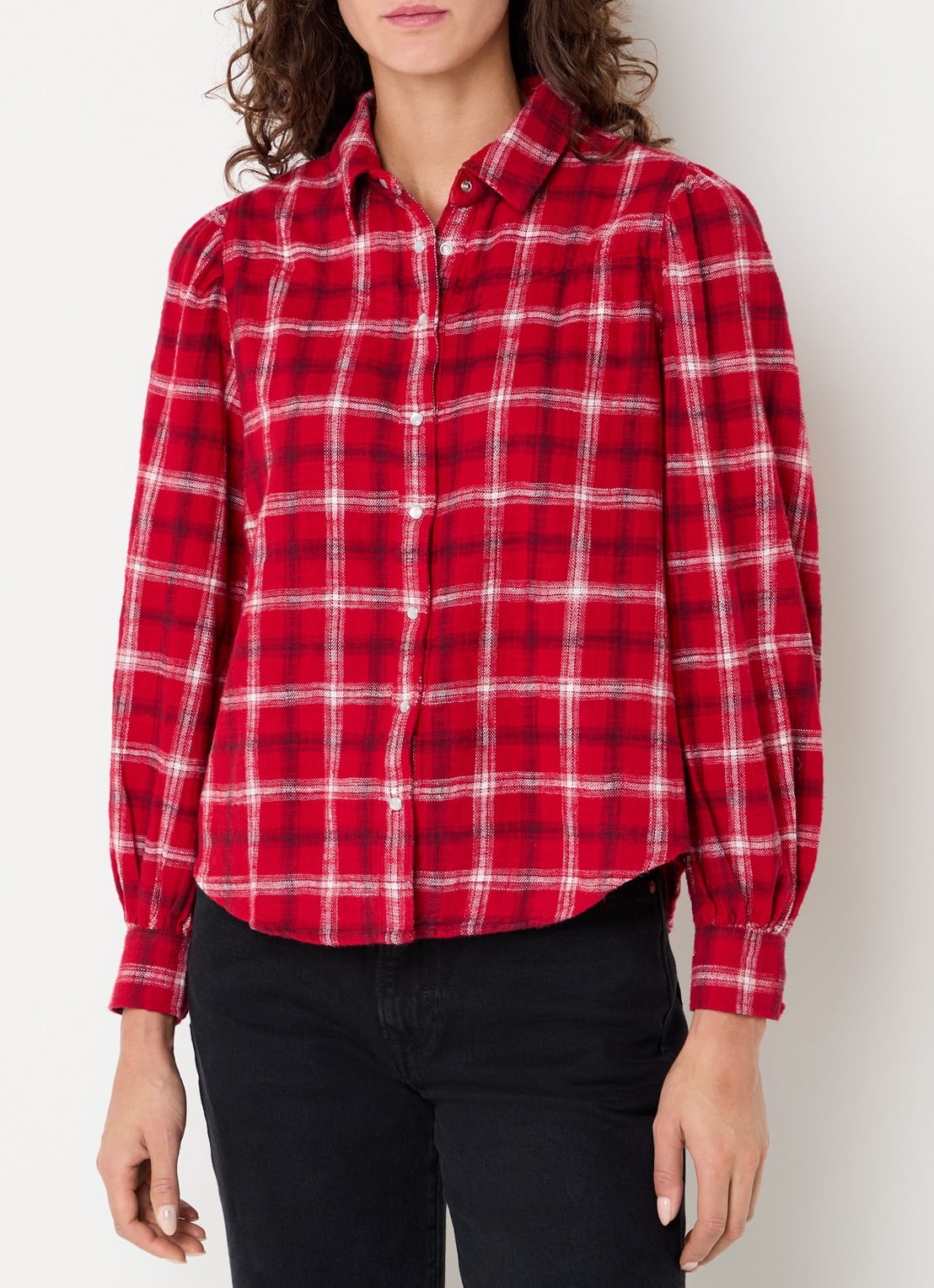 Levi's Juna blouse met ruitdessin - detail 4 rood