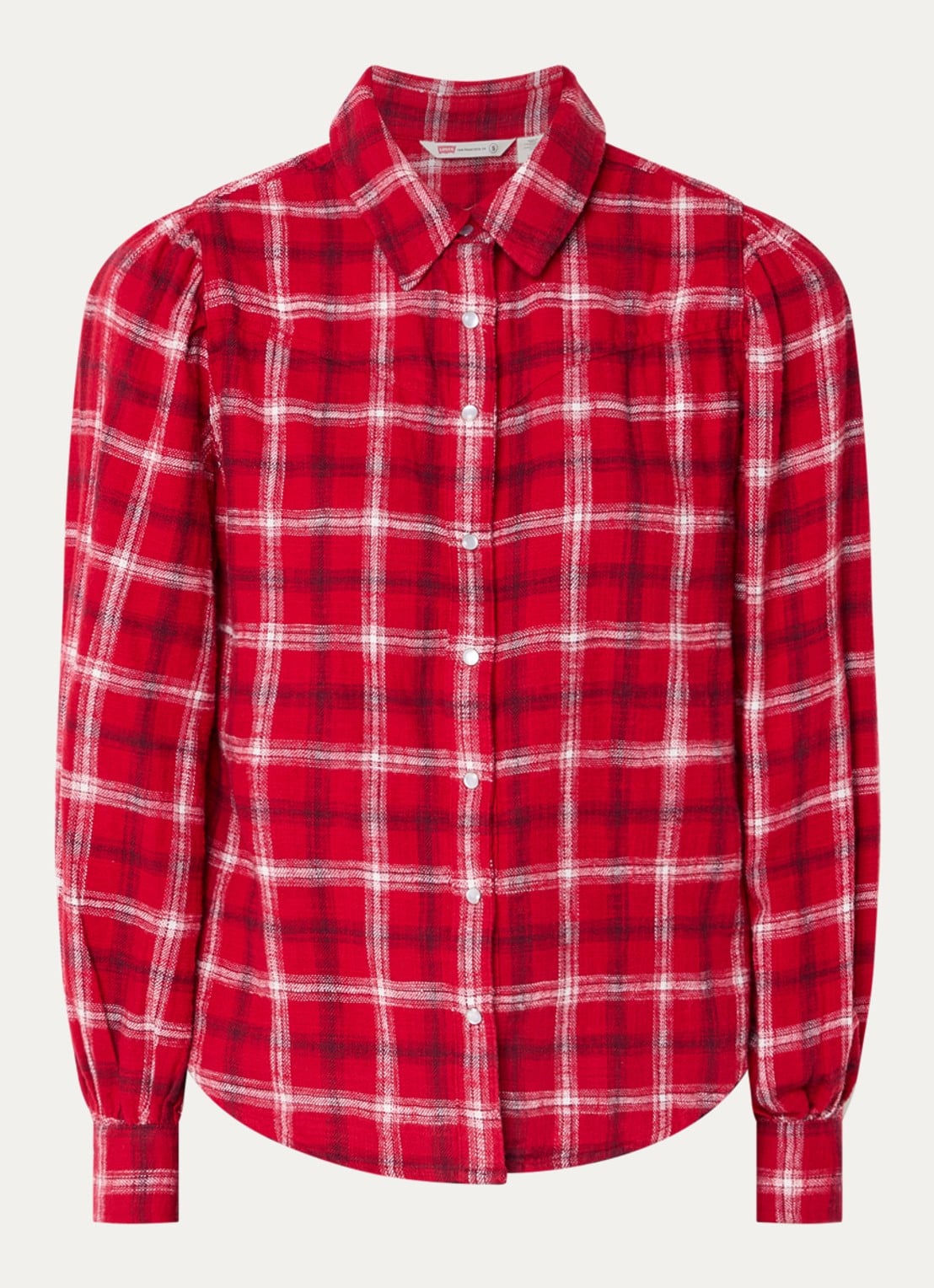 Levi's Juna blouse met ruitdessin - voorkant rood