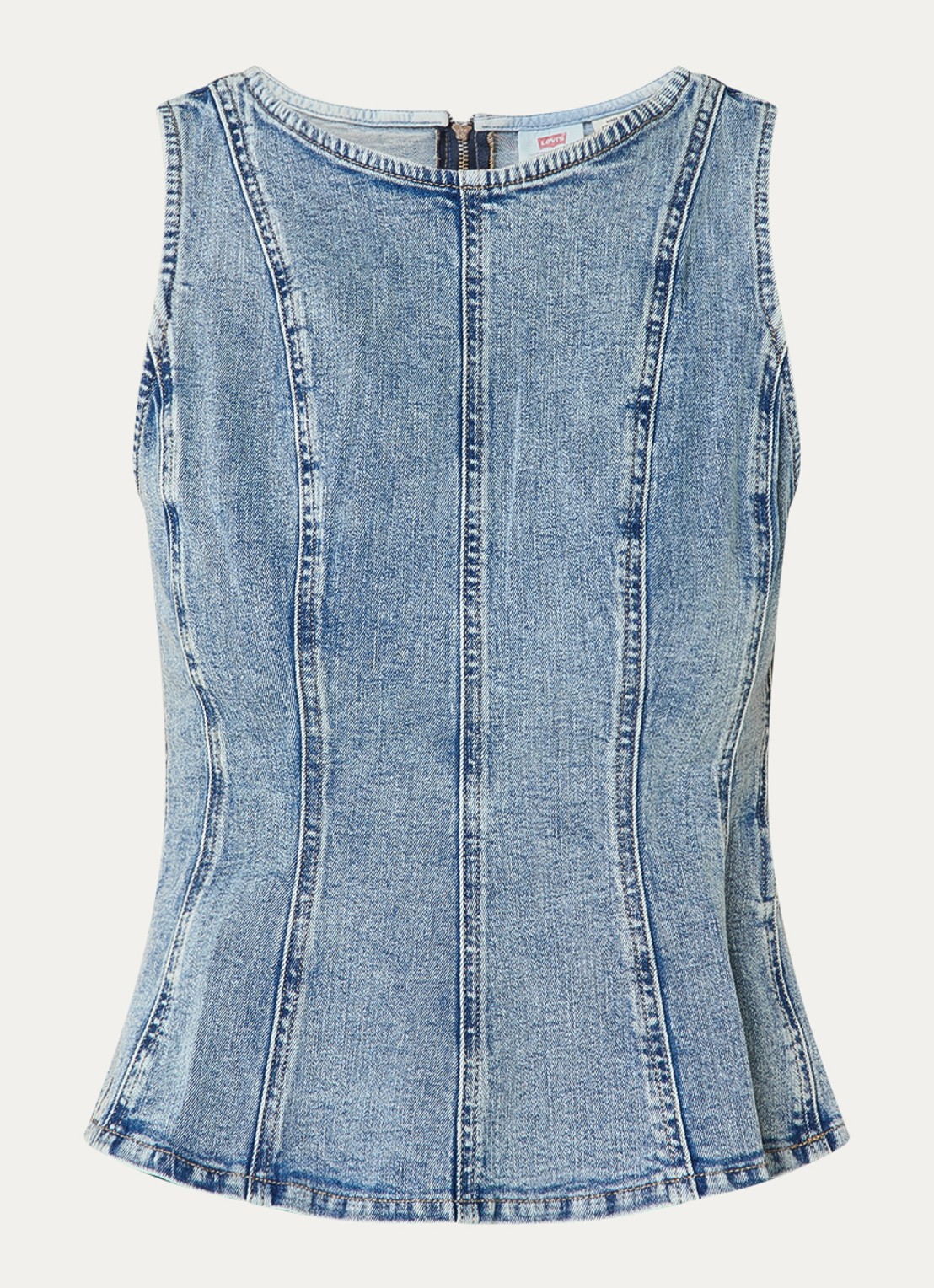 Levi's Leighton top van denim - voorkant 3 indigo