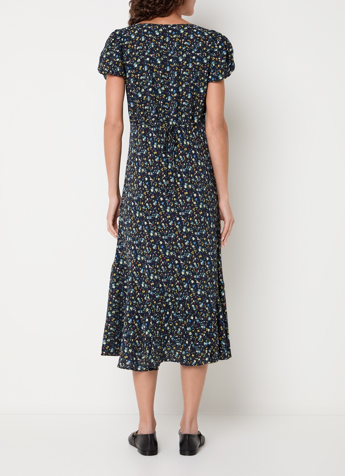 Levi's Lira midi jurk met bloemenprint - achterkant 2 donkerblauw