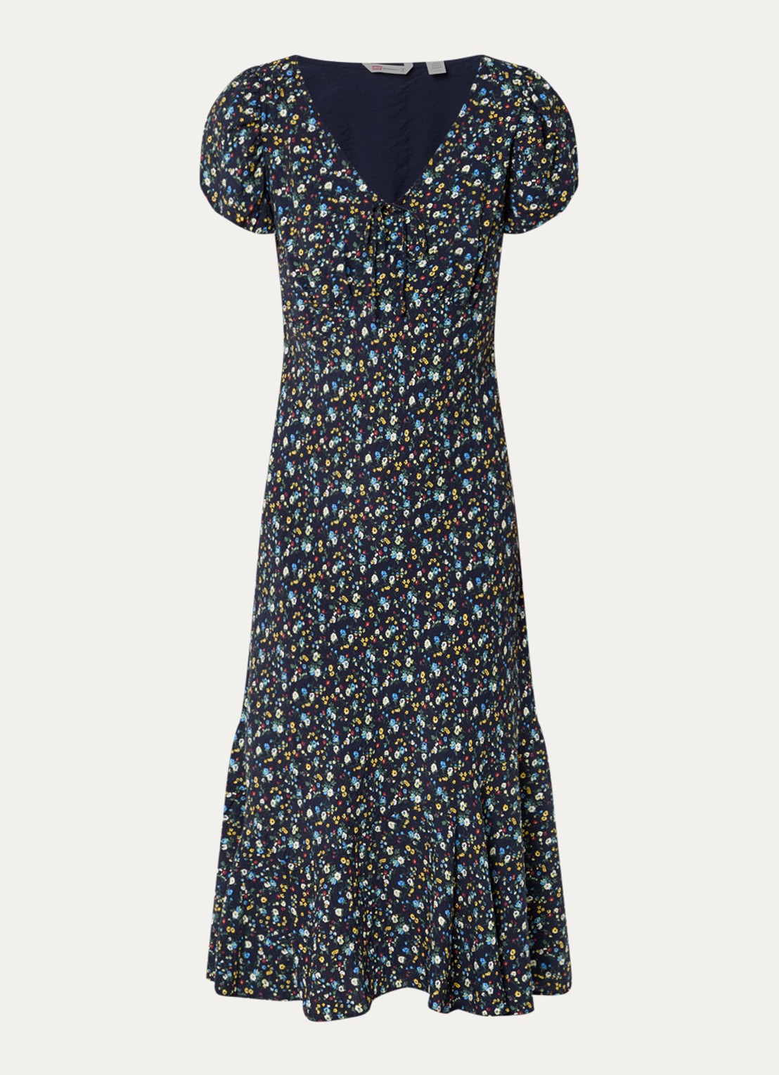 Levi's Lira midi jurk met bloemenprint - voorkant 3 donkerblauw