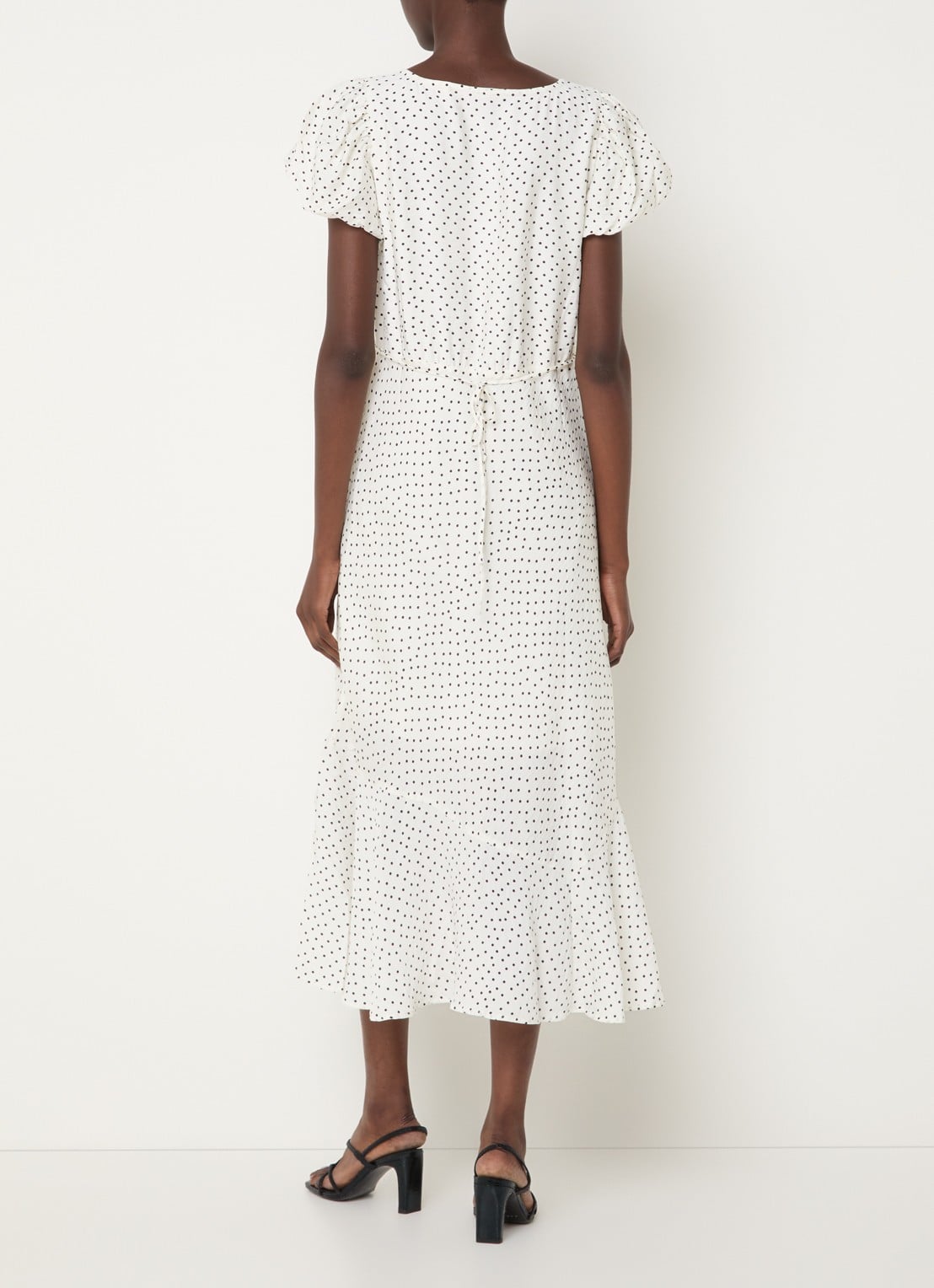 Levi's Lira midi jurk met stippenprint - achterkant 2 gebroken wit