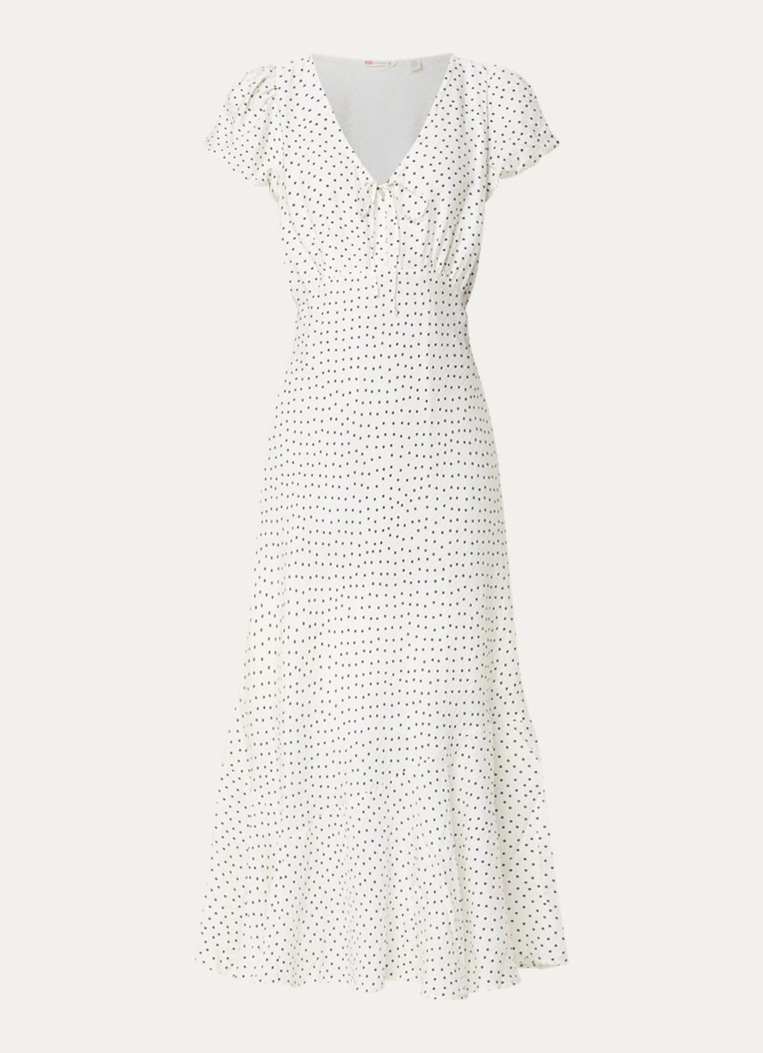 Levi's Lira midi jurk met stippenprint - voorkant 3 gebroken wit