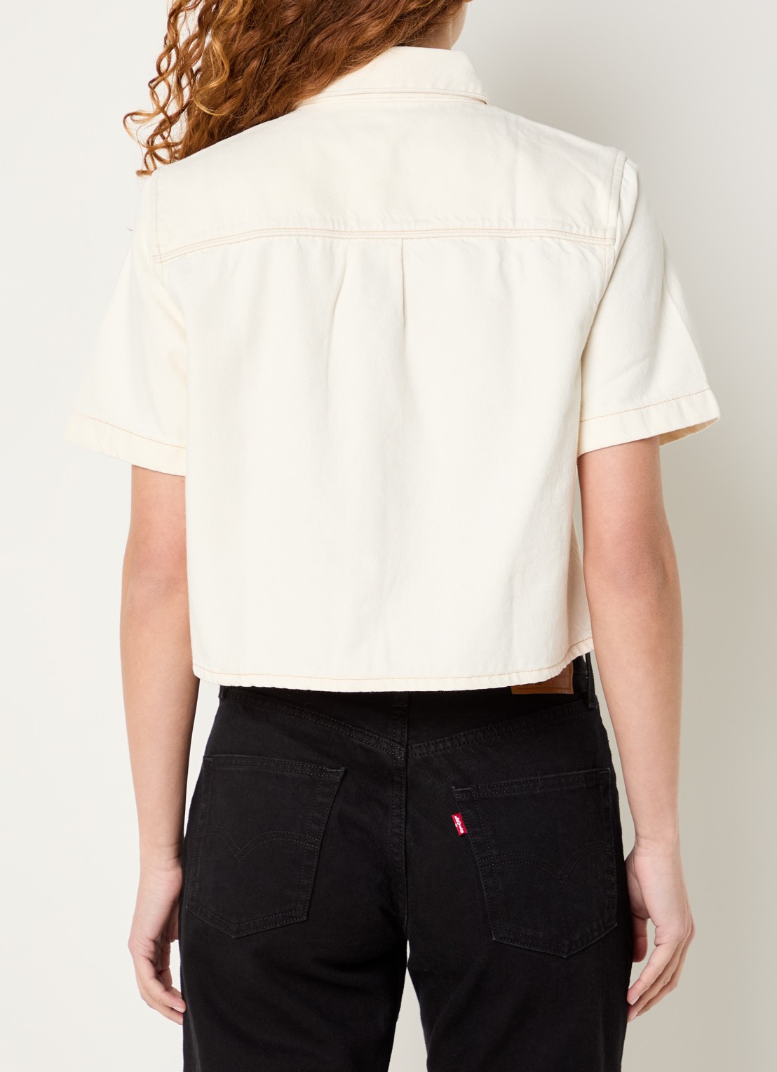 Levi's Logan blouse van denim - achterkant 2 gebroken wit