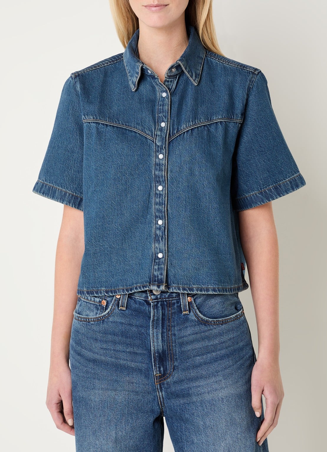Levi's Logan blouse van denim - detail 3 indigo