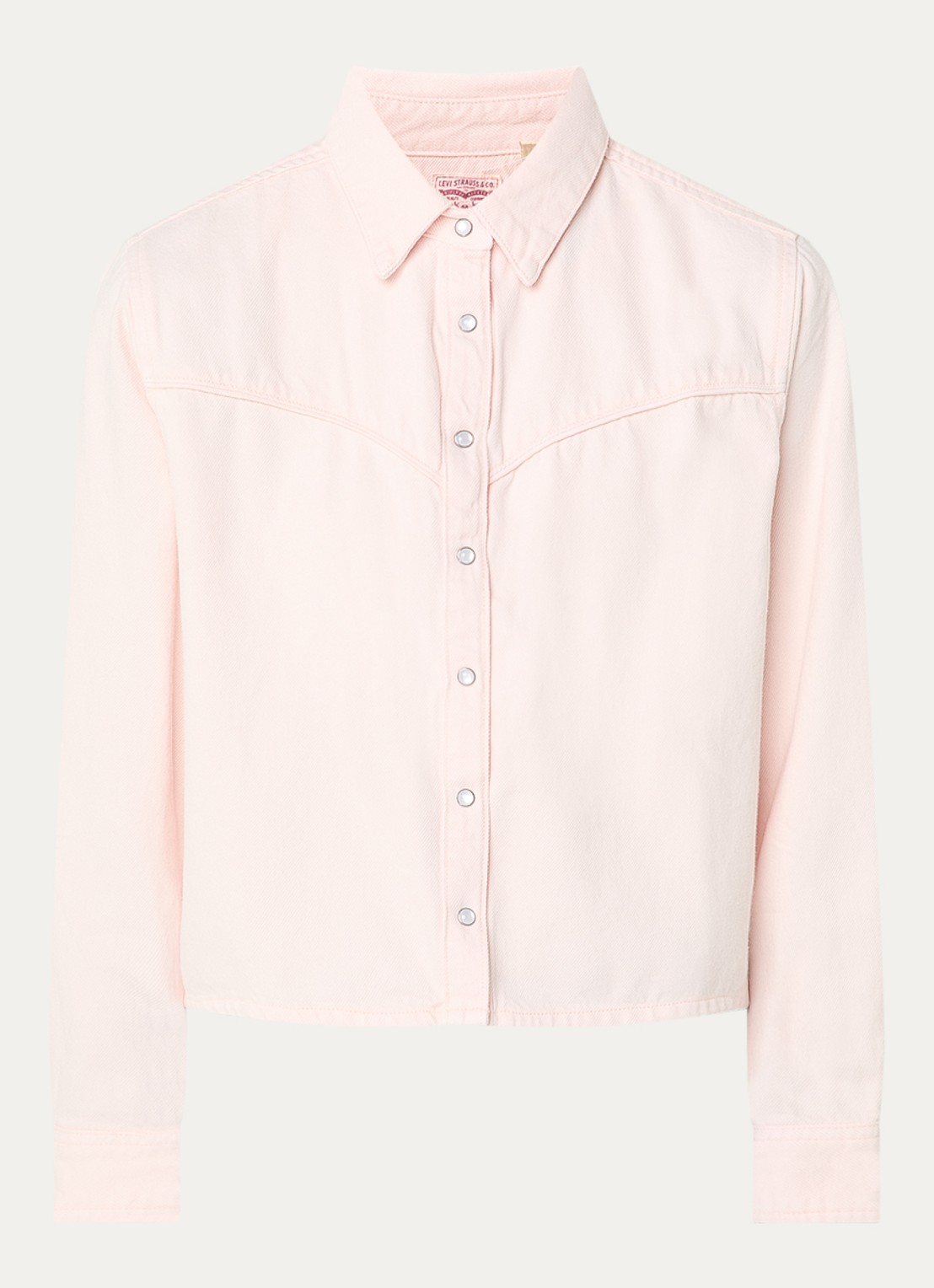 Levi's Logan blouse van denim - voorkant lichtroze
