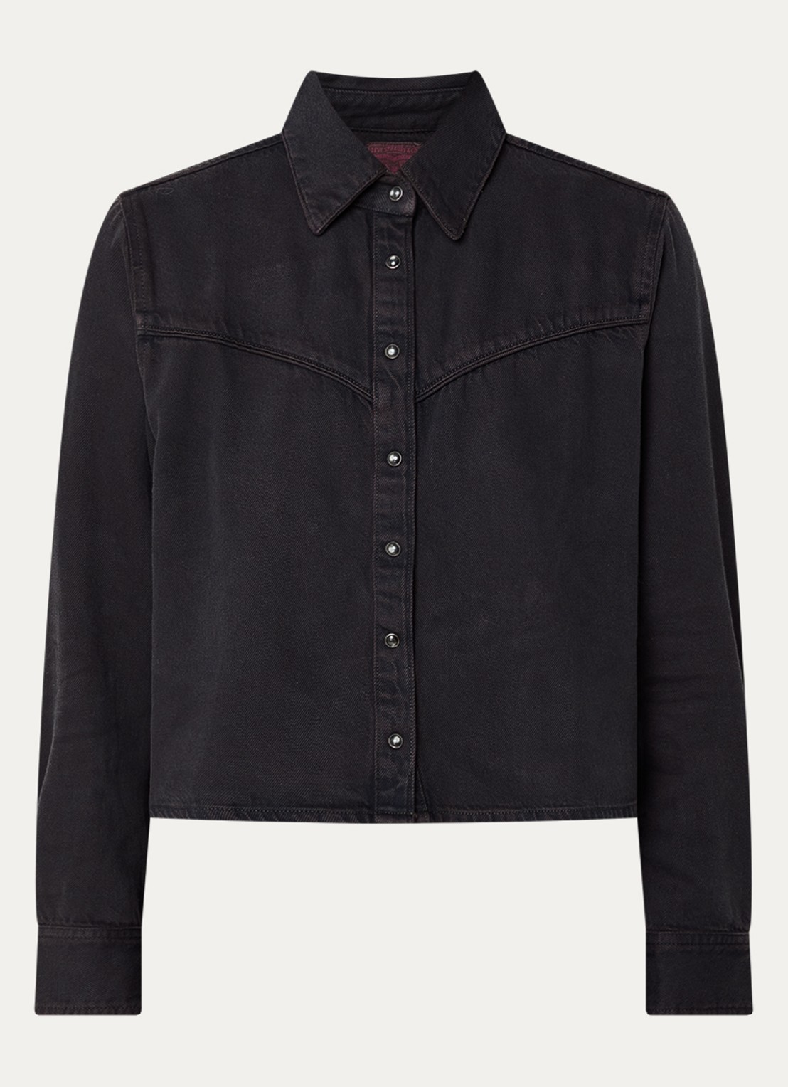 Levi's Logan cropped blouse van denim - voorkant zwart