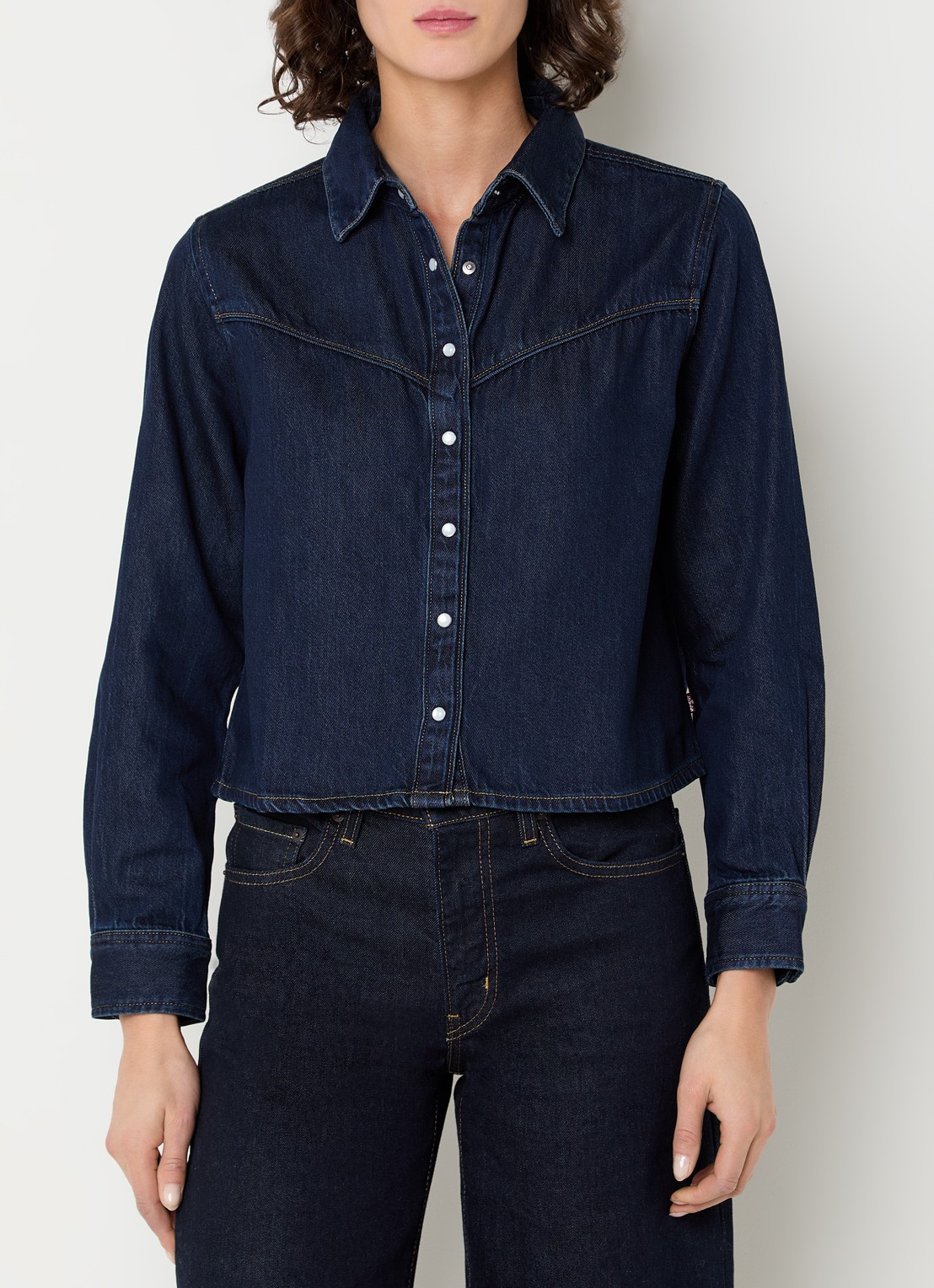 Levi's Logan spijkerblouse met siernaad - detail 4 indigo