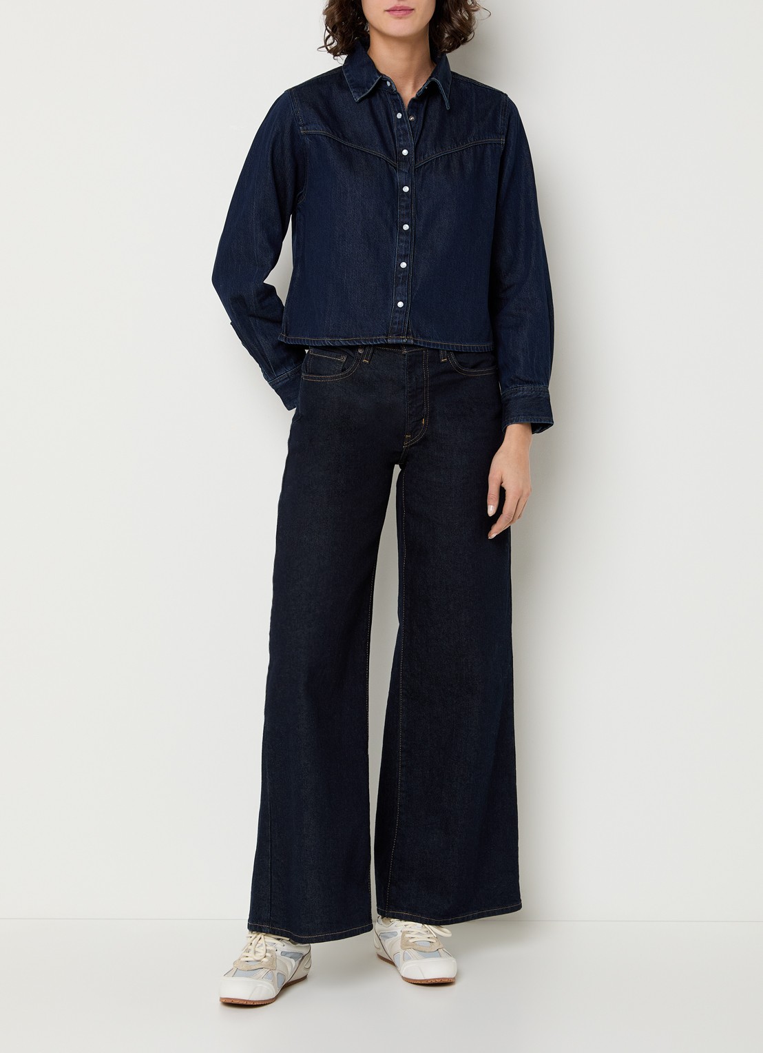 Levi's Logan spijkerblouse met siernaad - voorkant 3 indigo
