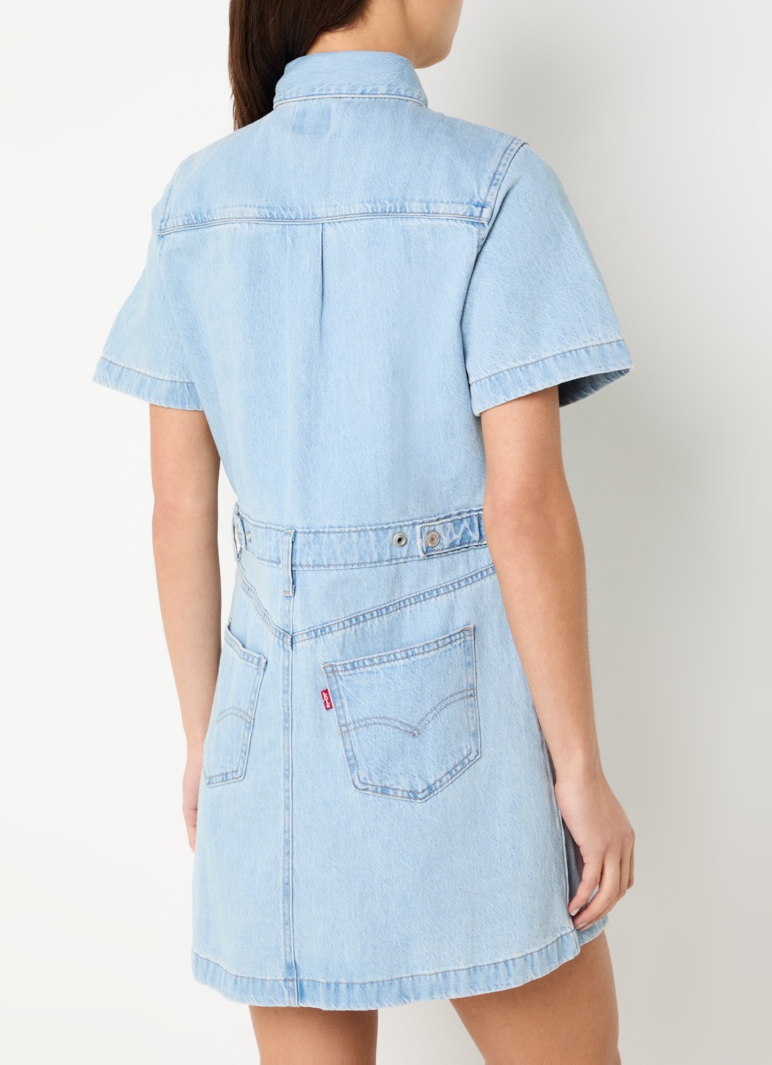 Levi's Logan Western mini blousejurk van denim - achterkant 4 indigo