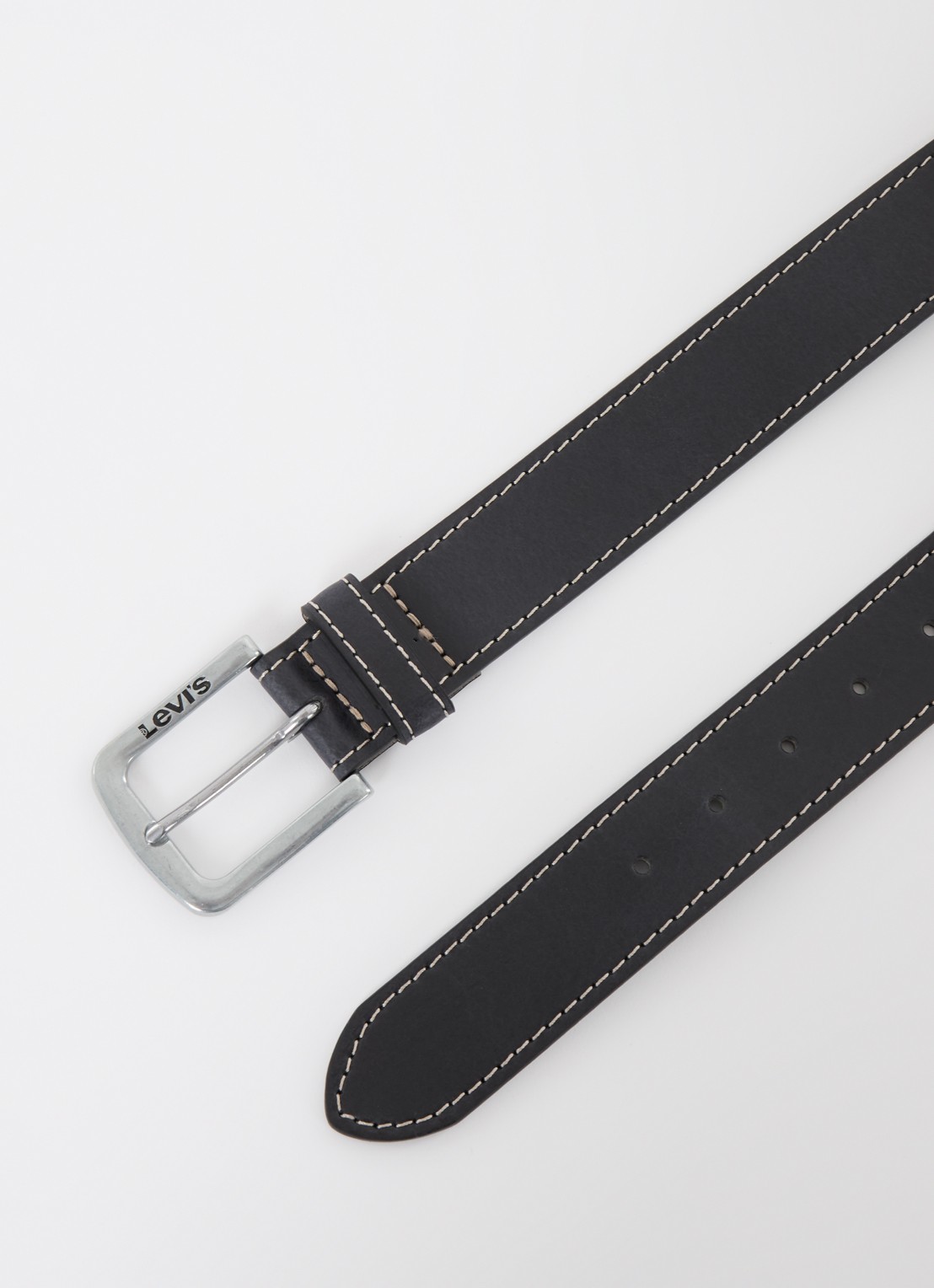 Levi's Loire riem van leer  - detail zwart