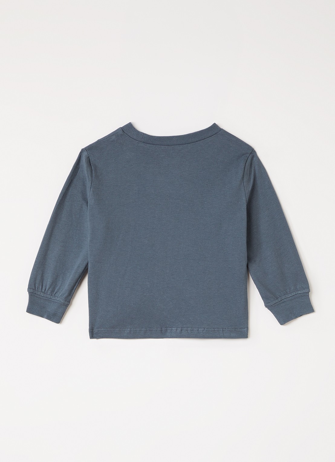 Levi's Longsleeve met logoborduring - voorkant 2 staalblauw