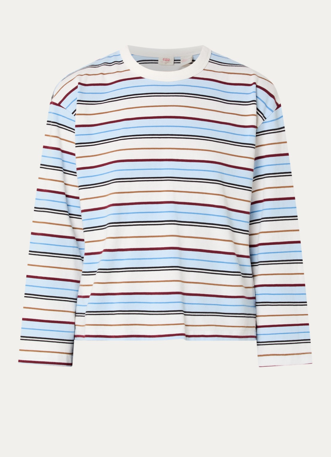 Levi's Longsleeve met streepprint - voorkant 2 lichtblauw