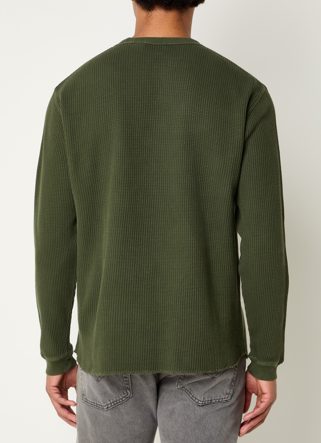 Levi's Longsleeve met structuur  - achterkant 4 legergroen
