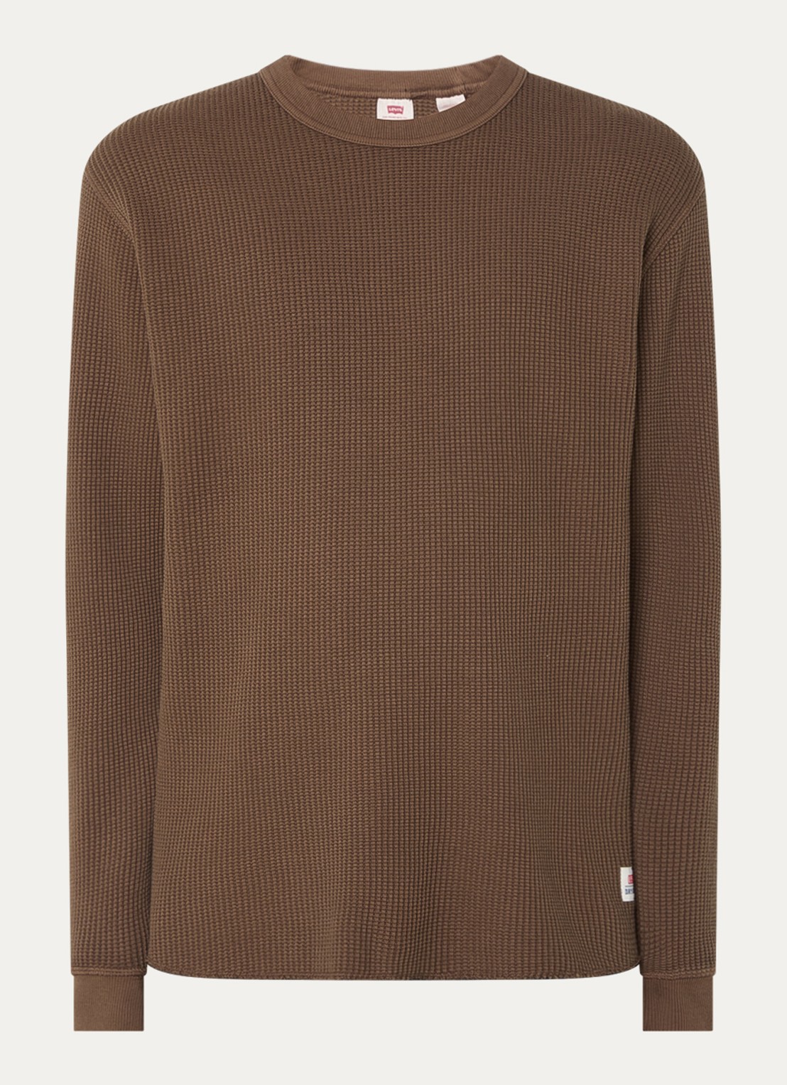 Levi's Longsleeve met structuur - voorkant bruin
