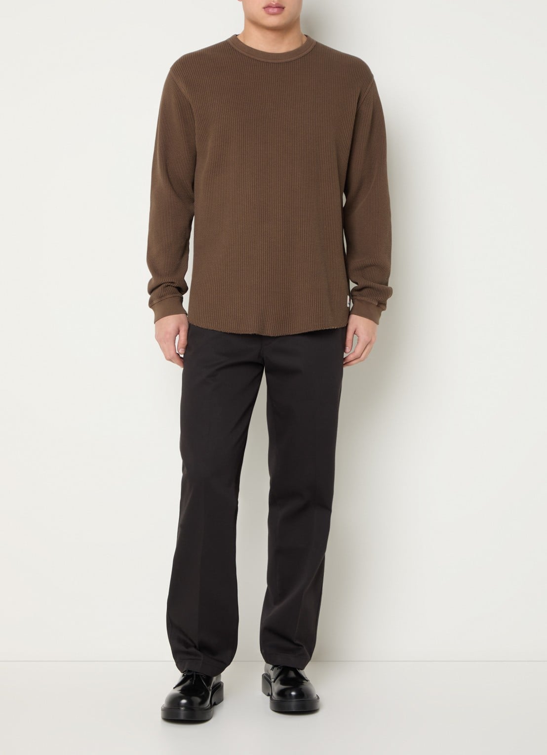 Levi's Longsleeve met structuur - voorkant 2 bruin