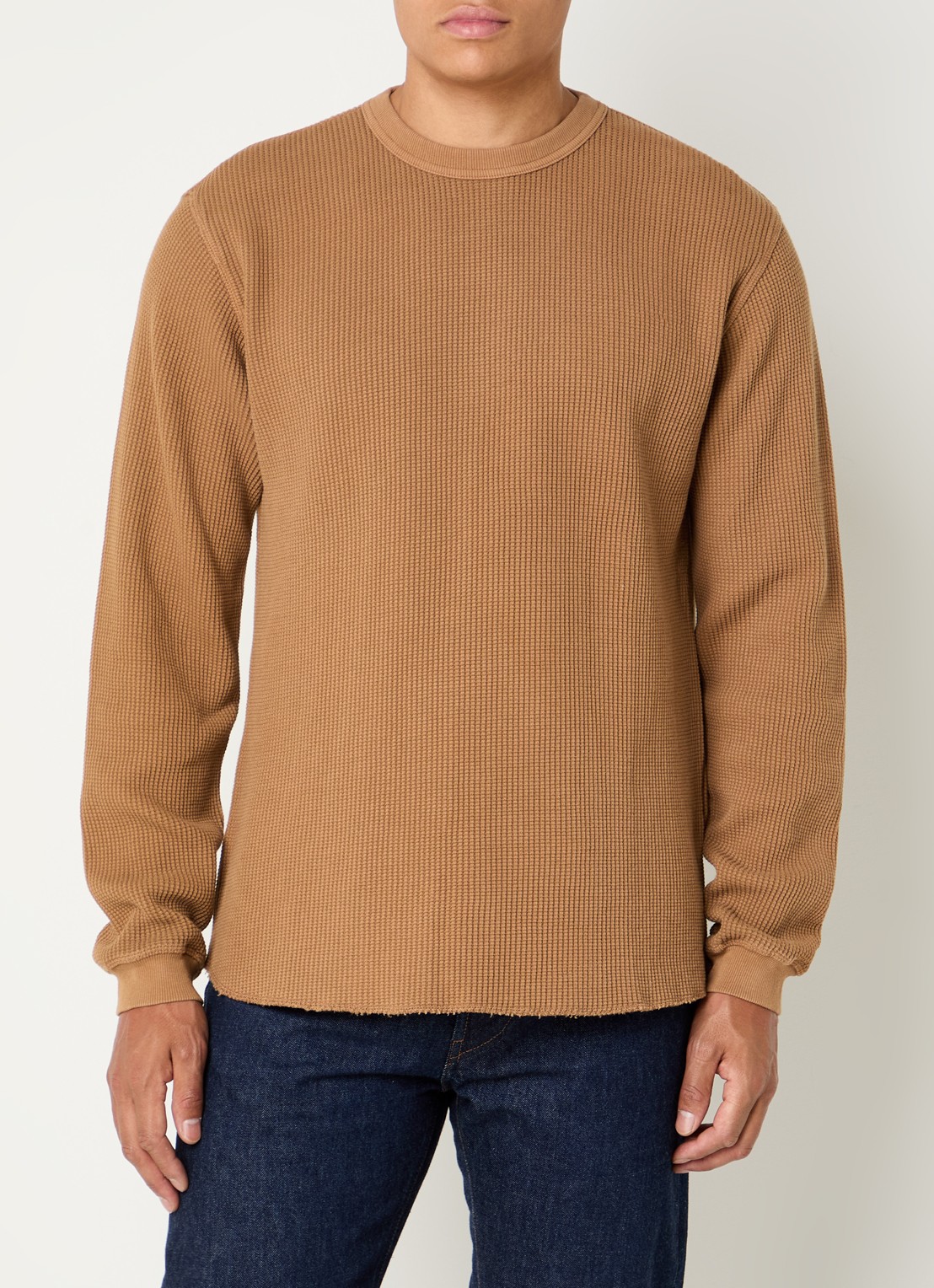 Levi's Longsleeve met structuur - detail 3 donkeroranje