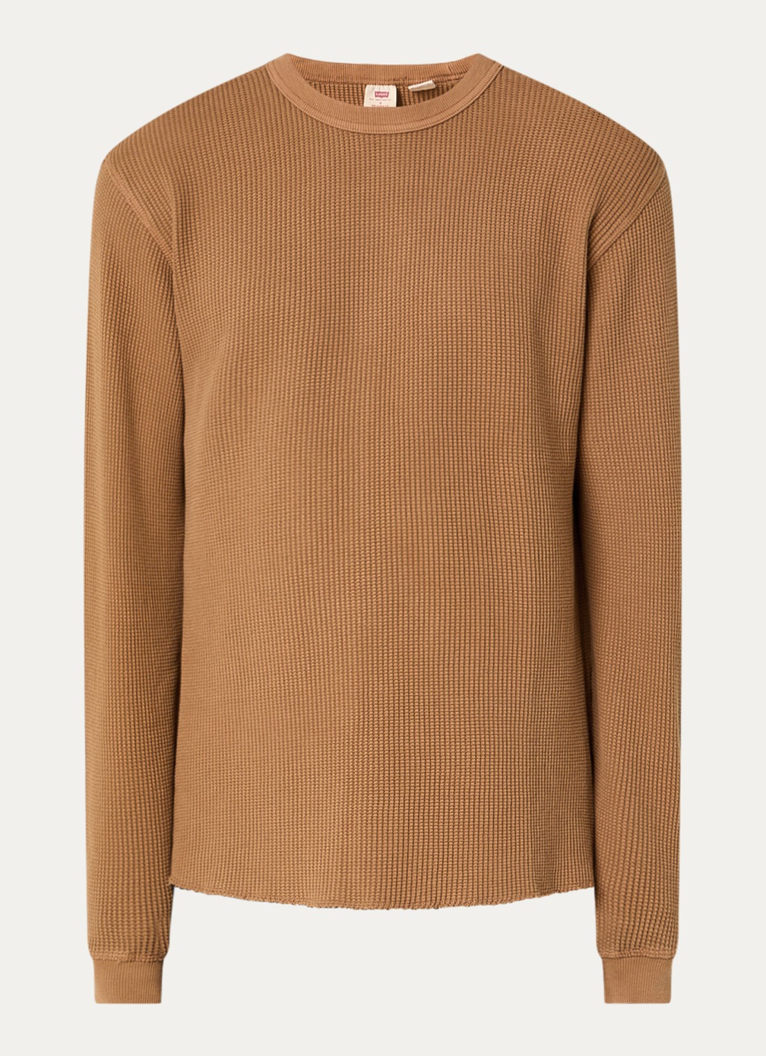 Levi's Longsleeve met structuur - voorkant donkeroranje