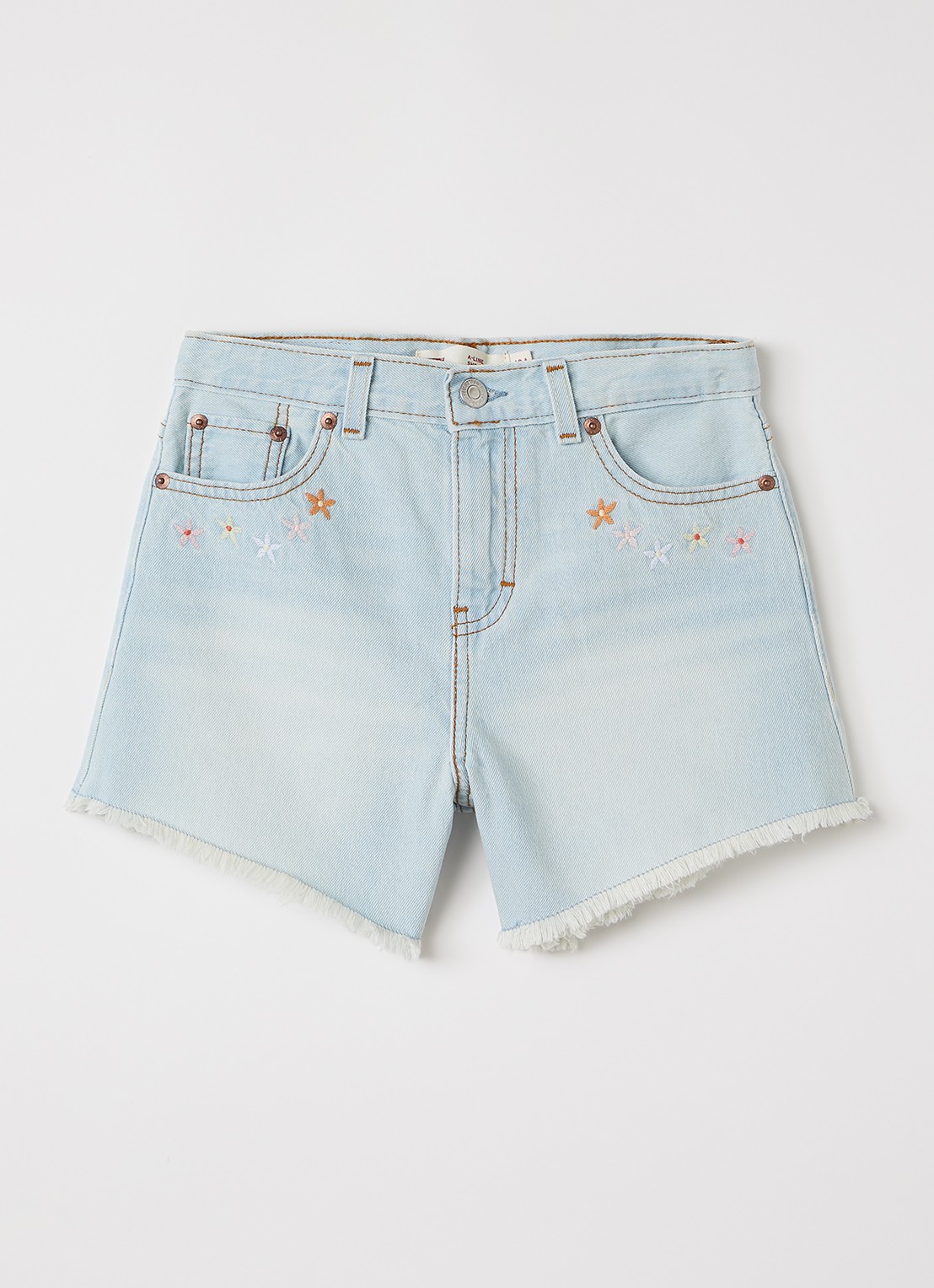 Levi's Loose fit korte broek van denim - voorkant indigo