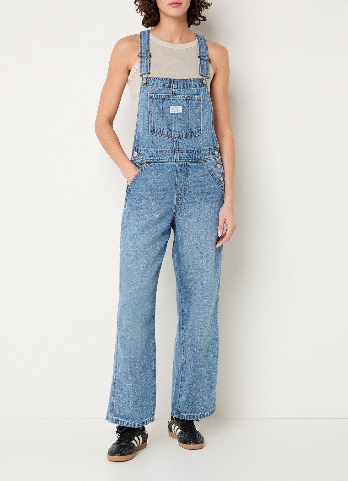 Levi's Loose fit tuinbroek van denim - detail 4 indigo
