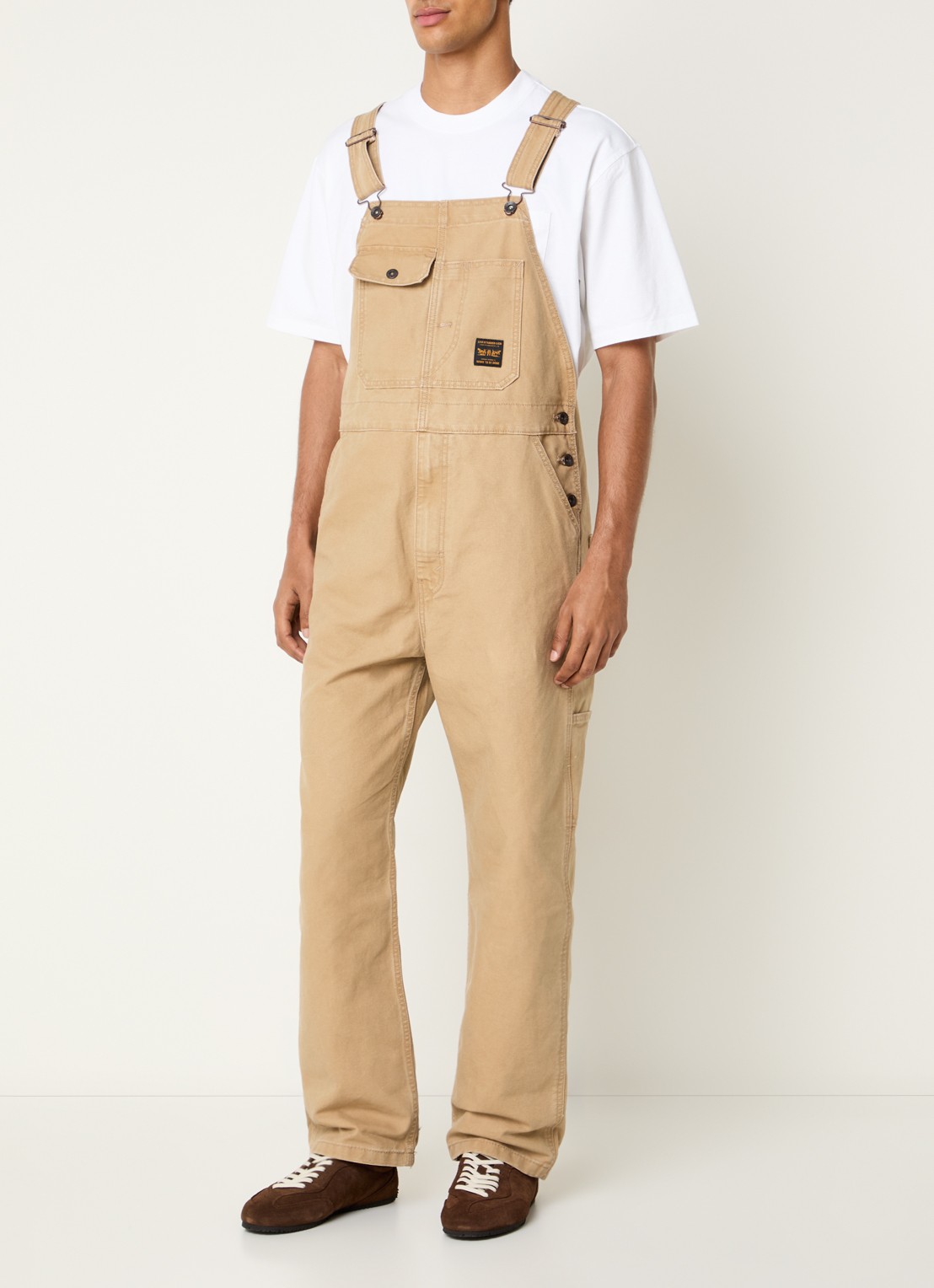 Levi's Loose fit tuinbroek van denim - detail 2 camel