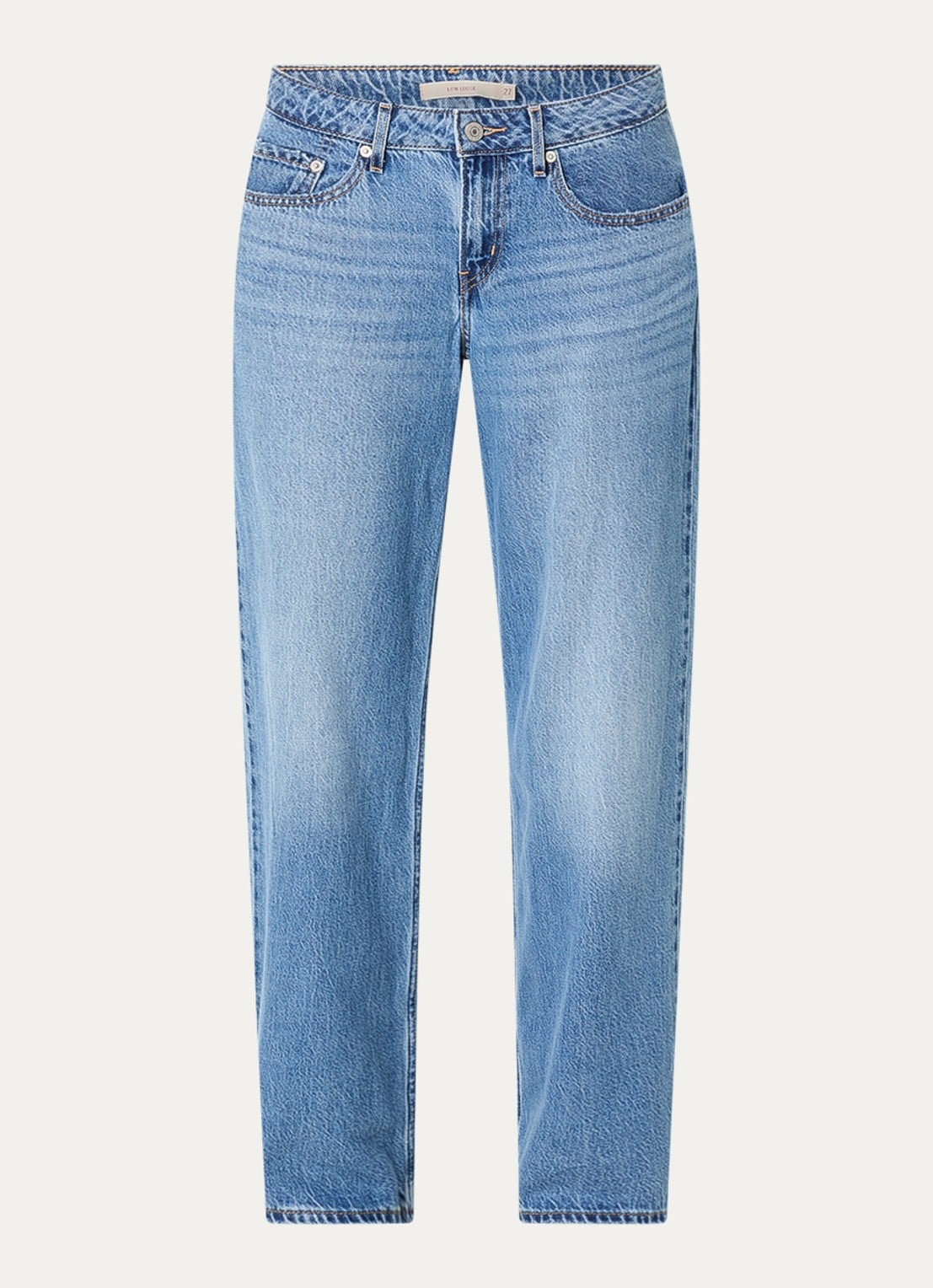 Levi's Low Loose low waist straight leg jeans met medium wassing - voorkant 2 indigo