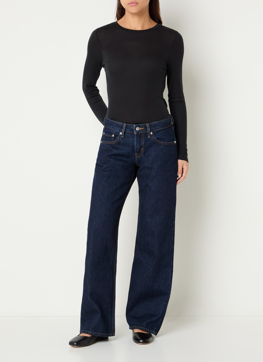 Levi's Low waist loose fit jeans met donkere wassing - voorkant 5 indigo