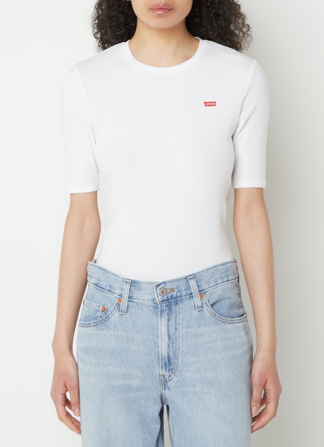 Levi's Luca T-shirt met logo - detail wit