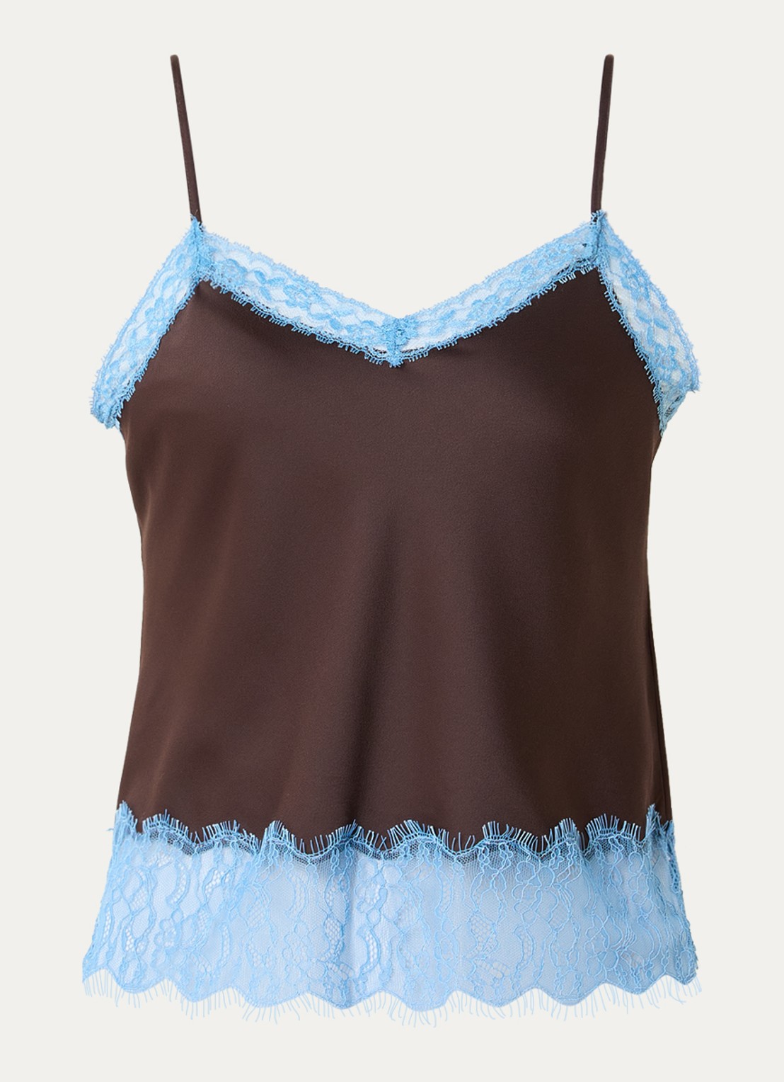 Levi's Lynn top met kant - voorkant 2 bruin