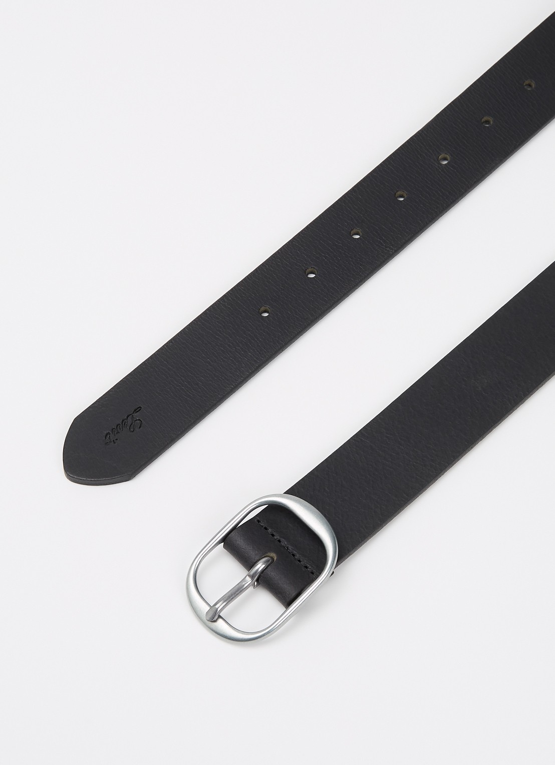 Levi's Madison riem van leer - detail 2 zwart