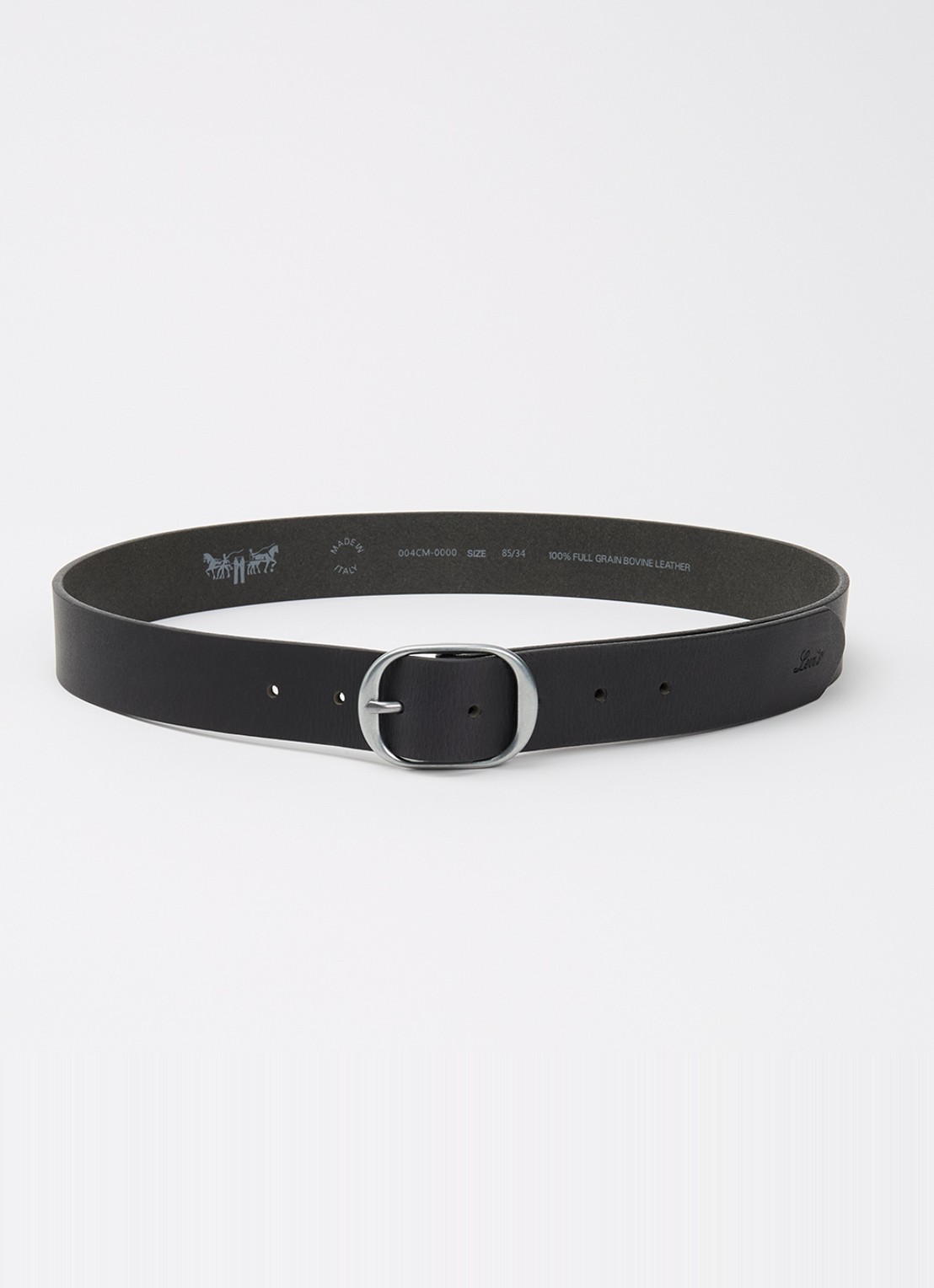 Levi's Madison riem van leer - voorkant zwart