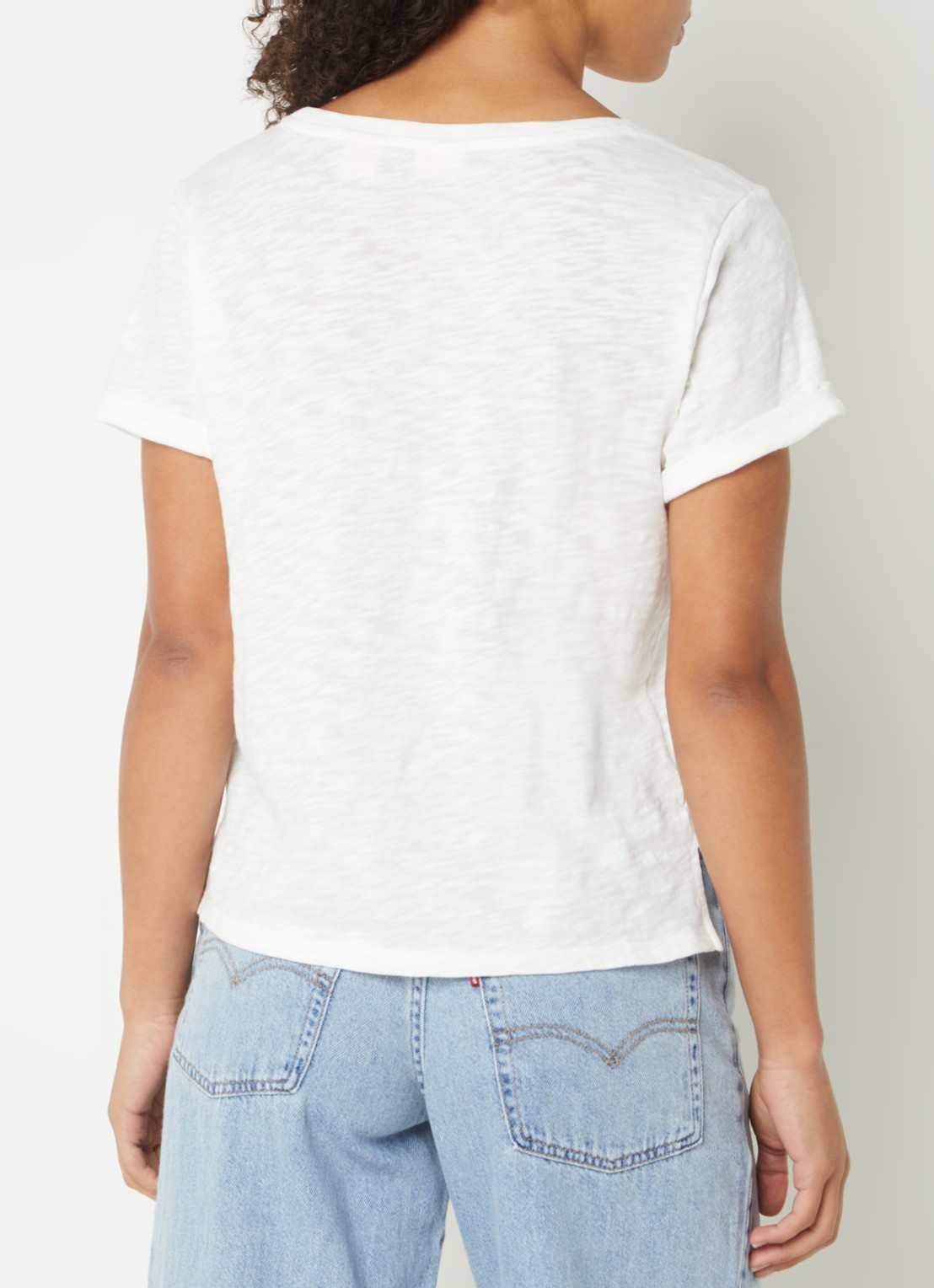 Levi's Margot T-shirt met gemêleerd dessin - achterkant 4 gebroken wit