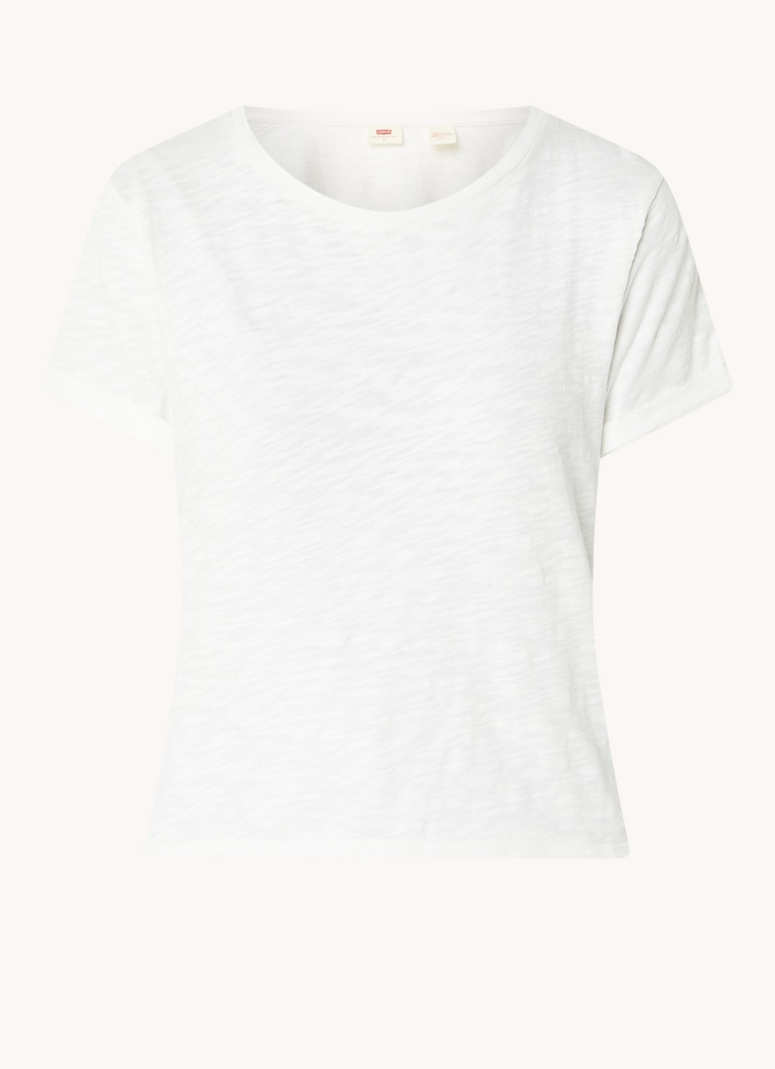 Levi's Margot T-shirt met gemêleerd dessin - voorkant gebroken wit