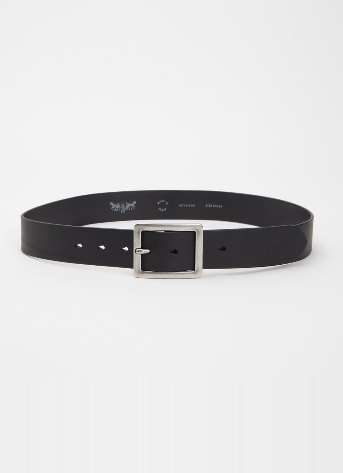 Levi's Mason riem van leer - voorkant 2 zwart