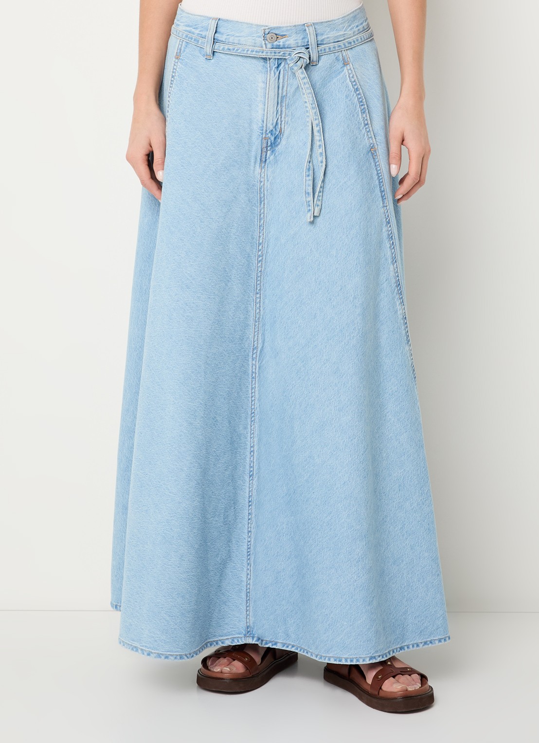 Levi's Maxi rok van denim - detail 2 indigo