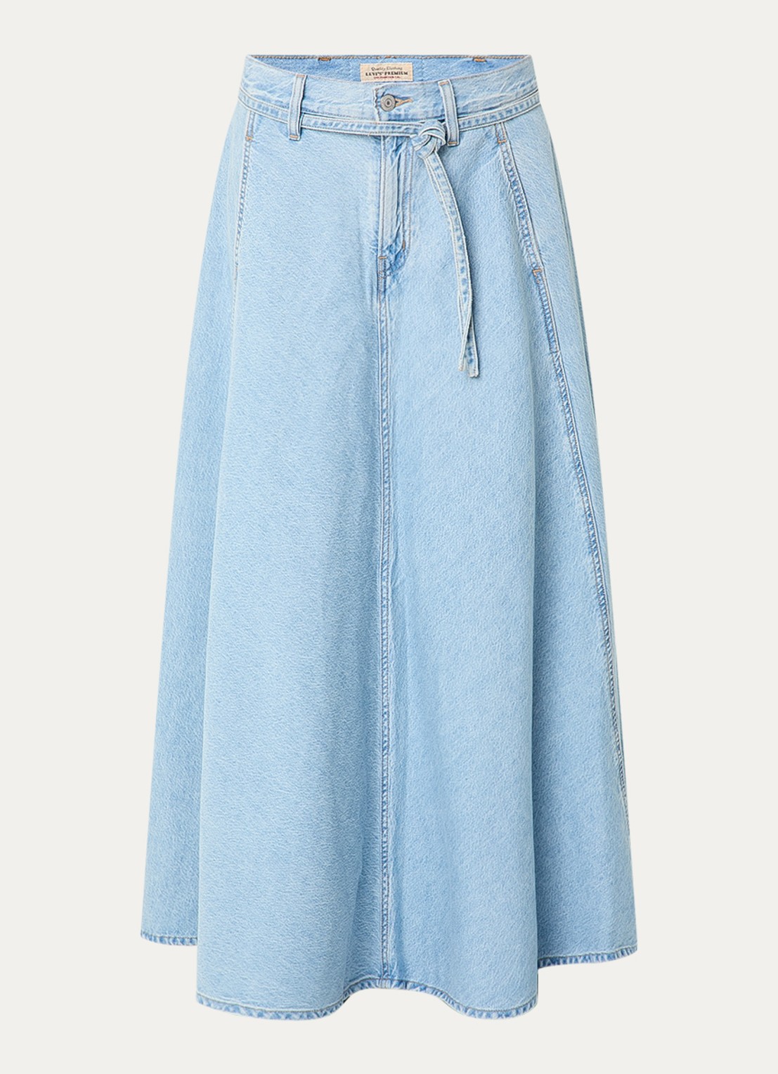Levi's Maxi rok van denim - voorkant 3 indigo
