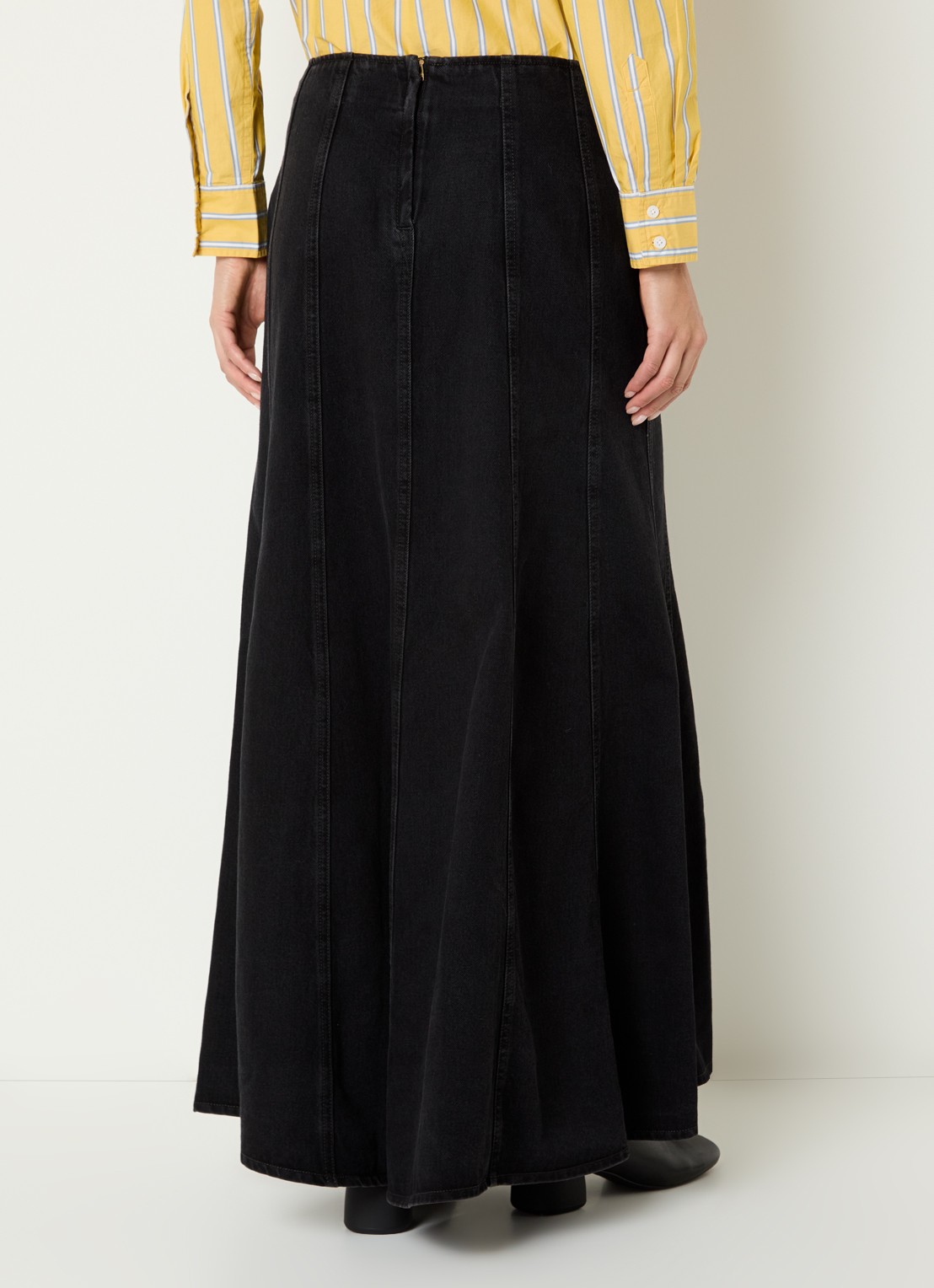 Levi's Maxi spijkerrok met gekleurde wassing - achterkant 2 zwart